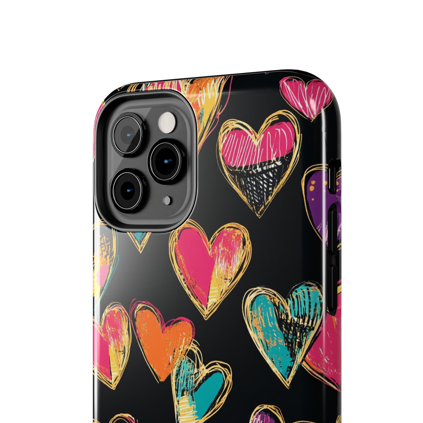Love is in the Air | Colorful Chalk Hearts Design Phone Case