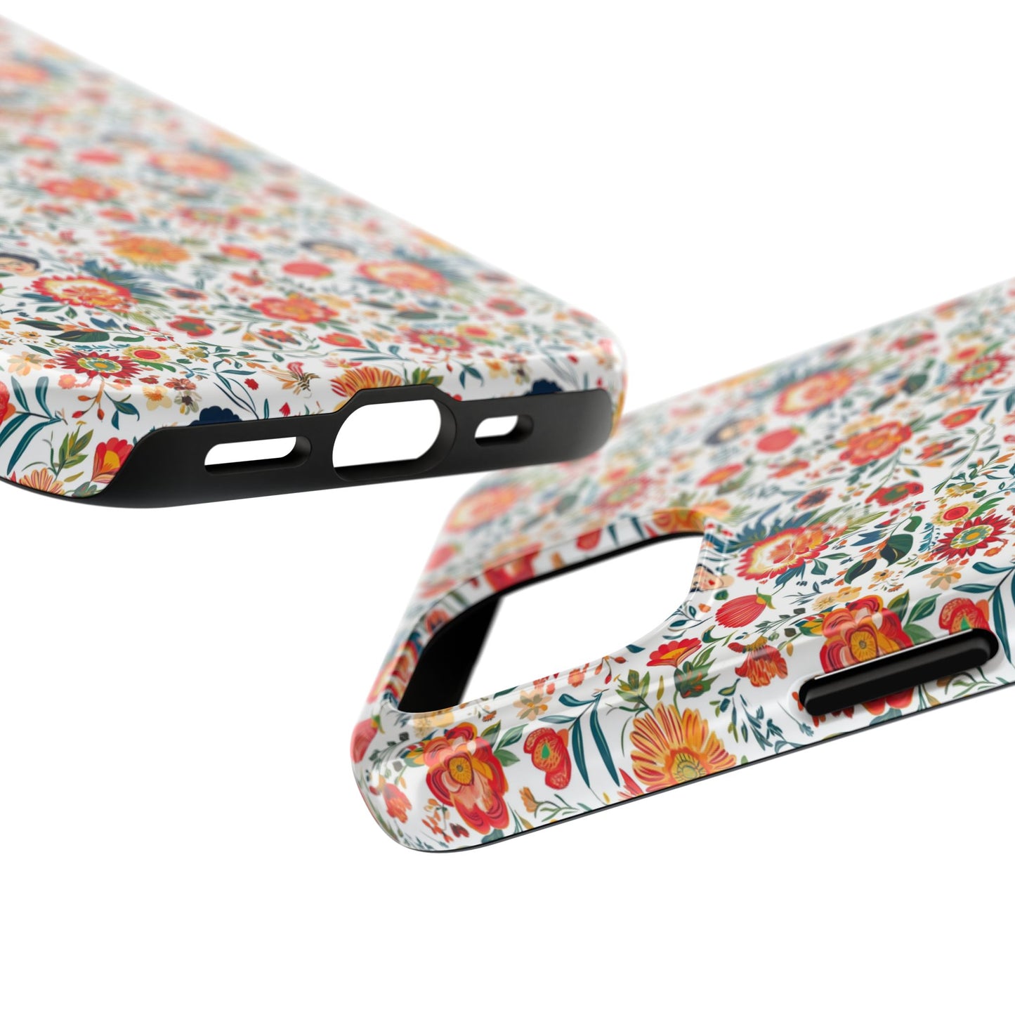 Frida Collection | Colorful Frida Kahlo Tough Phone Case for iPhone, Protective Case, Hard Shell Cover, Shockproof Case, Flower Pattern, Floral Design