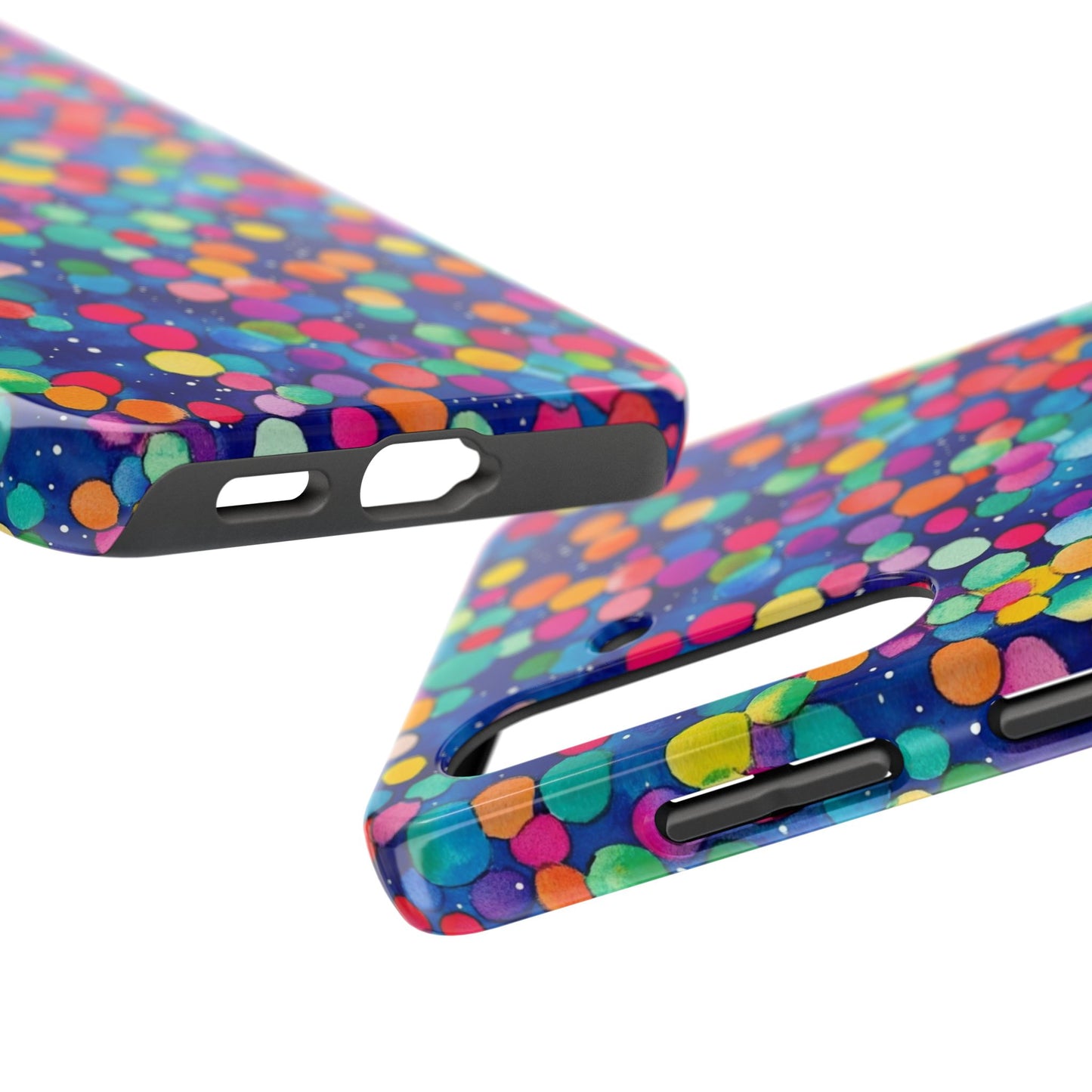 Trendy Spots | Colorful Blues Polka Dots Phone Case
