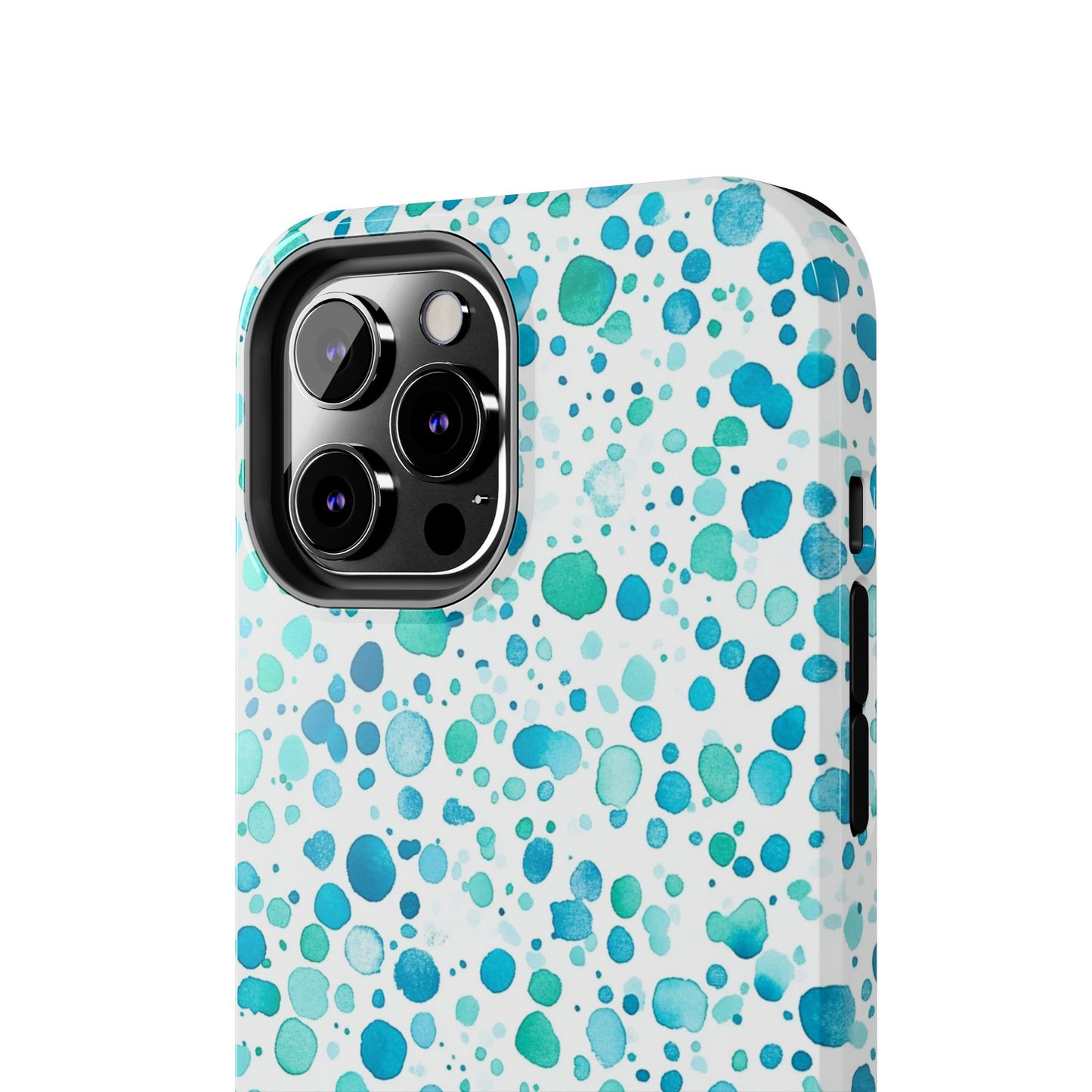 Trendy Spots | Aqua Watercolor Polka Dots Phone Case