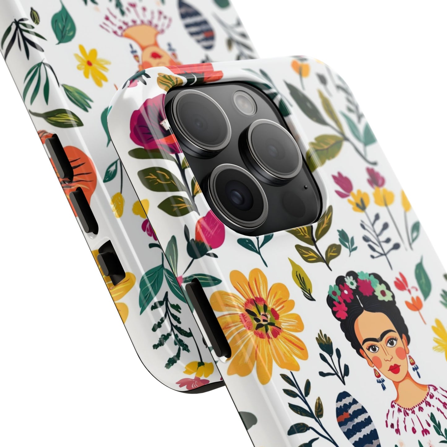 Frida Collection | Frida Kahlo Among Flowers, Colorful Mexican Inspired, Tough Phone Cases, Protective Cell Phone Cover, Hard Shell Phone