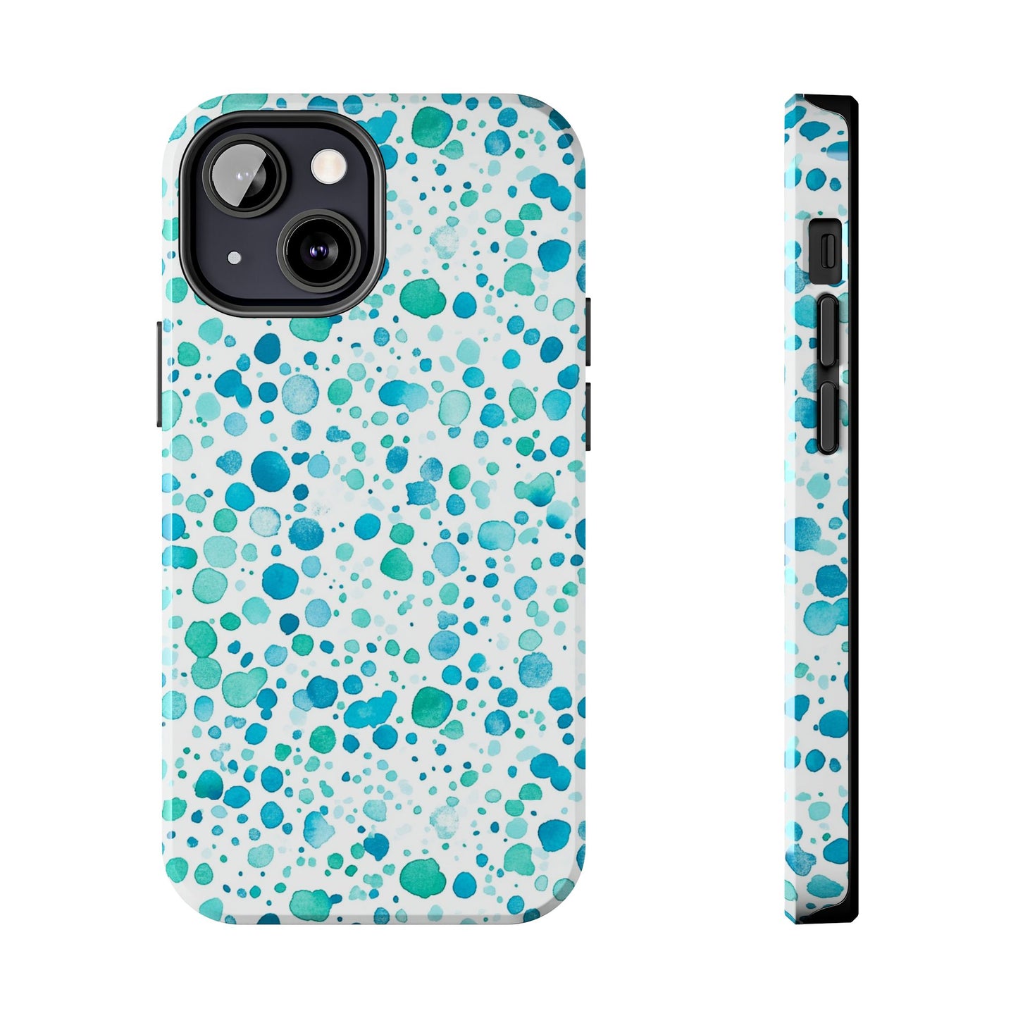 Trendy Spots | Aqua Watercolor Polka Dots Phone Case