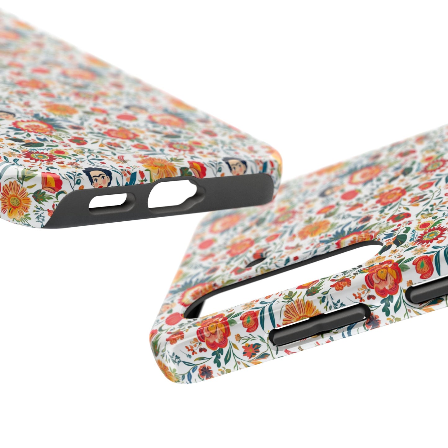 Frida Collection | Colorful Frida Kahlo Tough Phone Case for iPhone, Protective Case, Hard Shell Cover, Shockproof Case, Flower Pattern, Floral Design