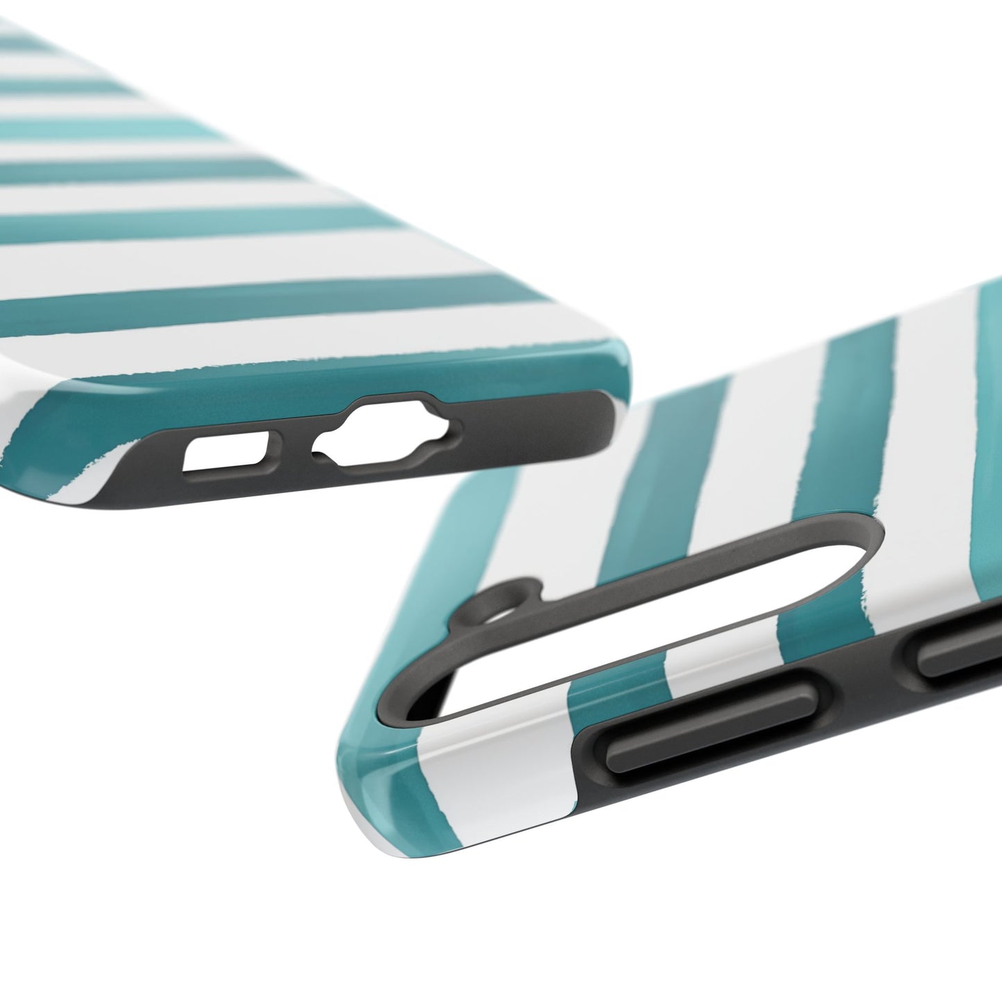 Vibrant Lines | Teal Ocean Striped Tough Phone Case