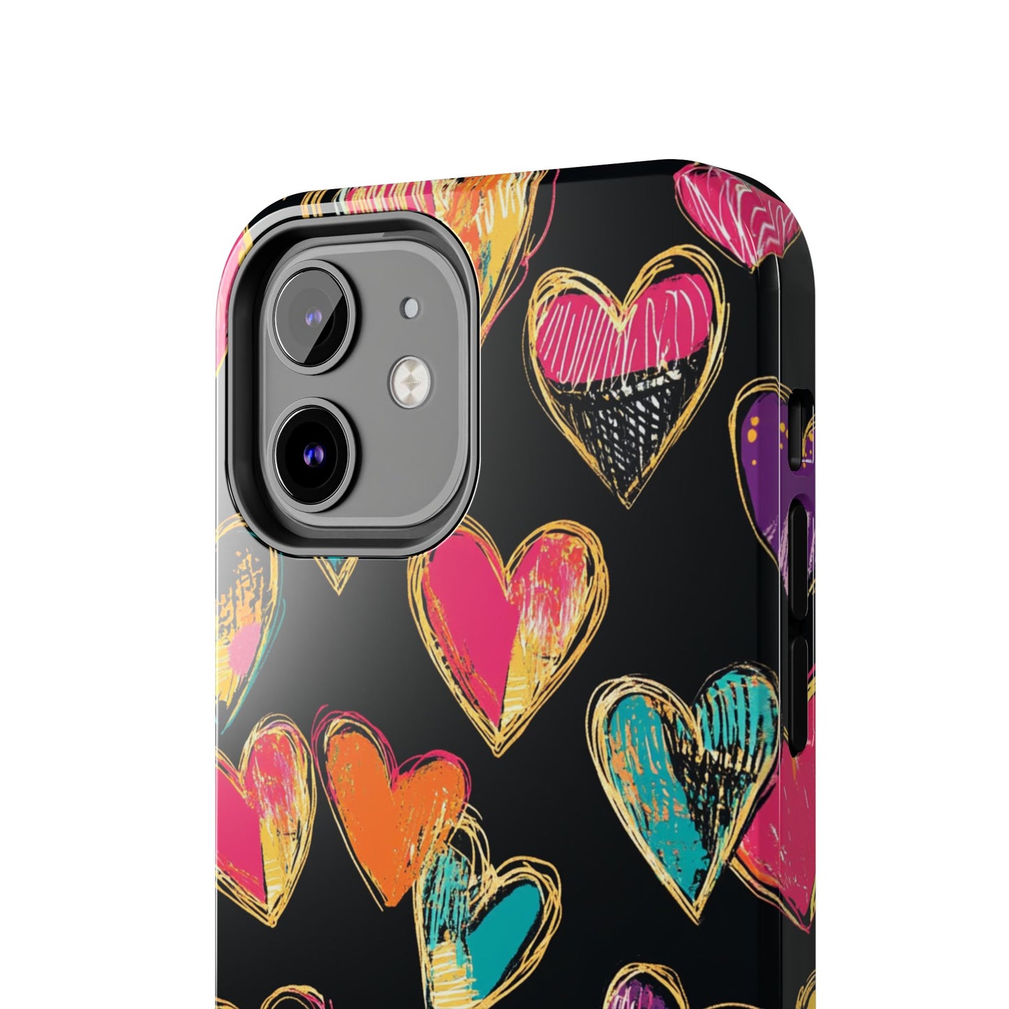 Love is in the Air | Colorful Chalk Hearts Design Phone Case