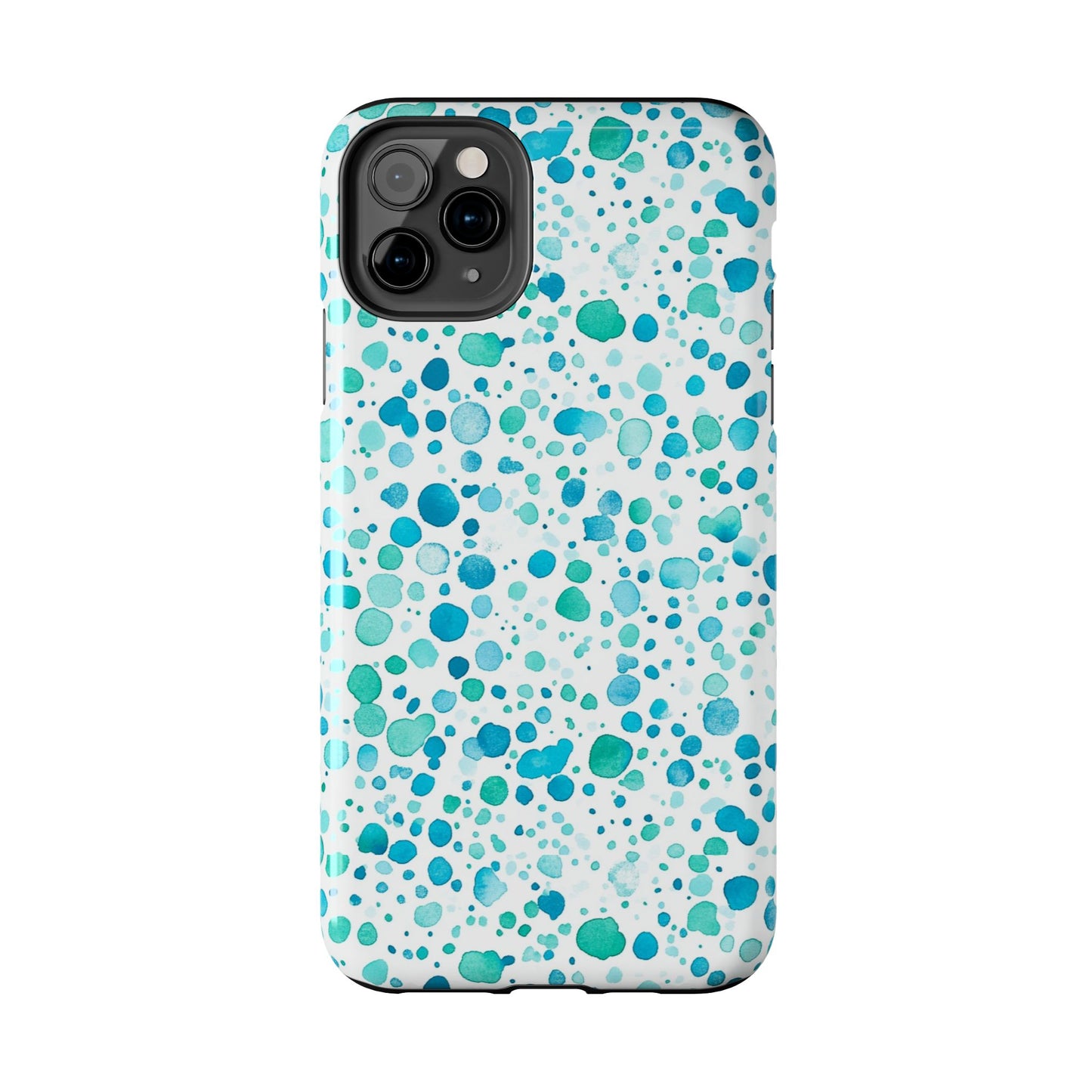 Trendy Spots | Aqua Watercolor Polka Dots Phone Case
