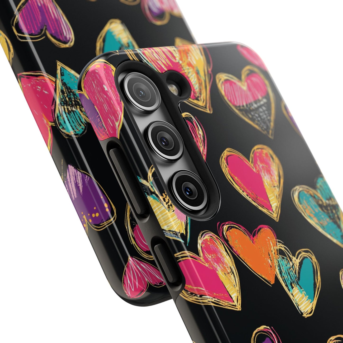 Love is in the Air | Colorful Chalk Hearts Design Phone Case