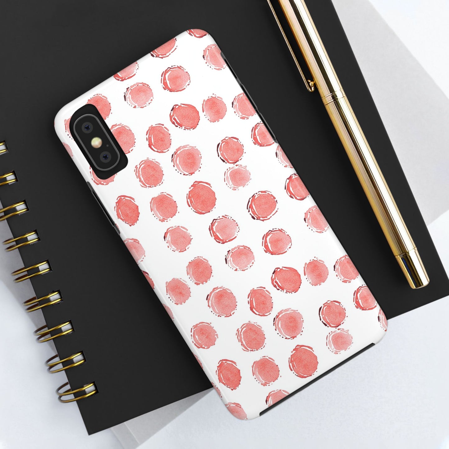 Trendy Spots | Pink Polka Dot Tough Phone Case