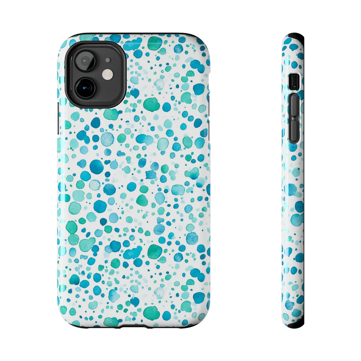 Trendy Spots | Aqua Watercolor Polka Dots Phone Case