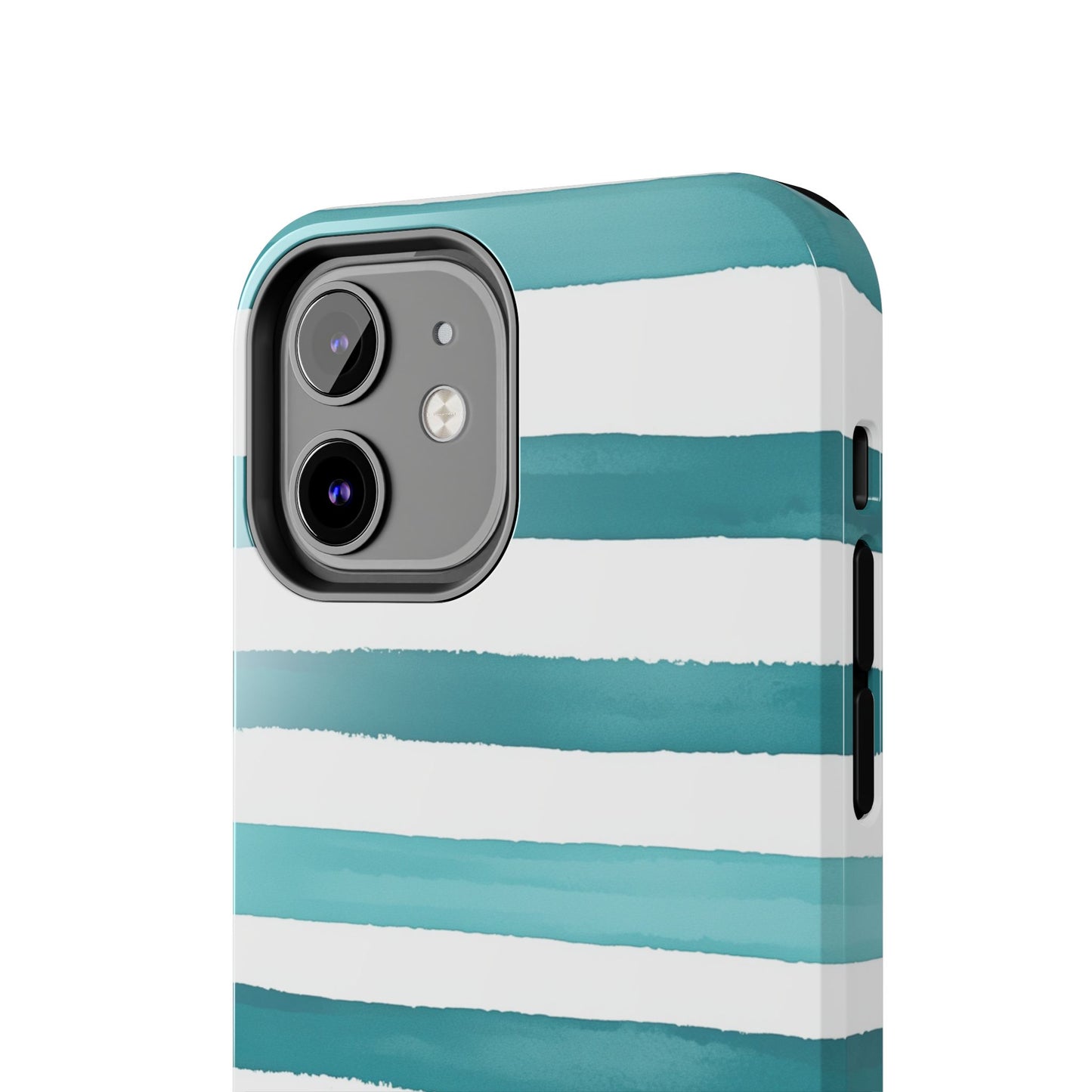 Vibrant Lines | Teal Ocean Striped Tough Phone Case