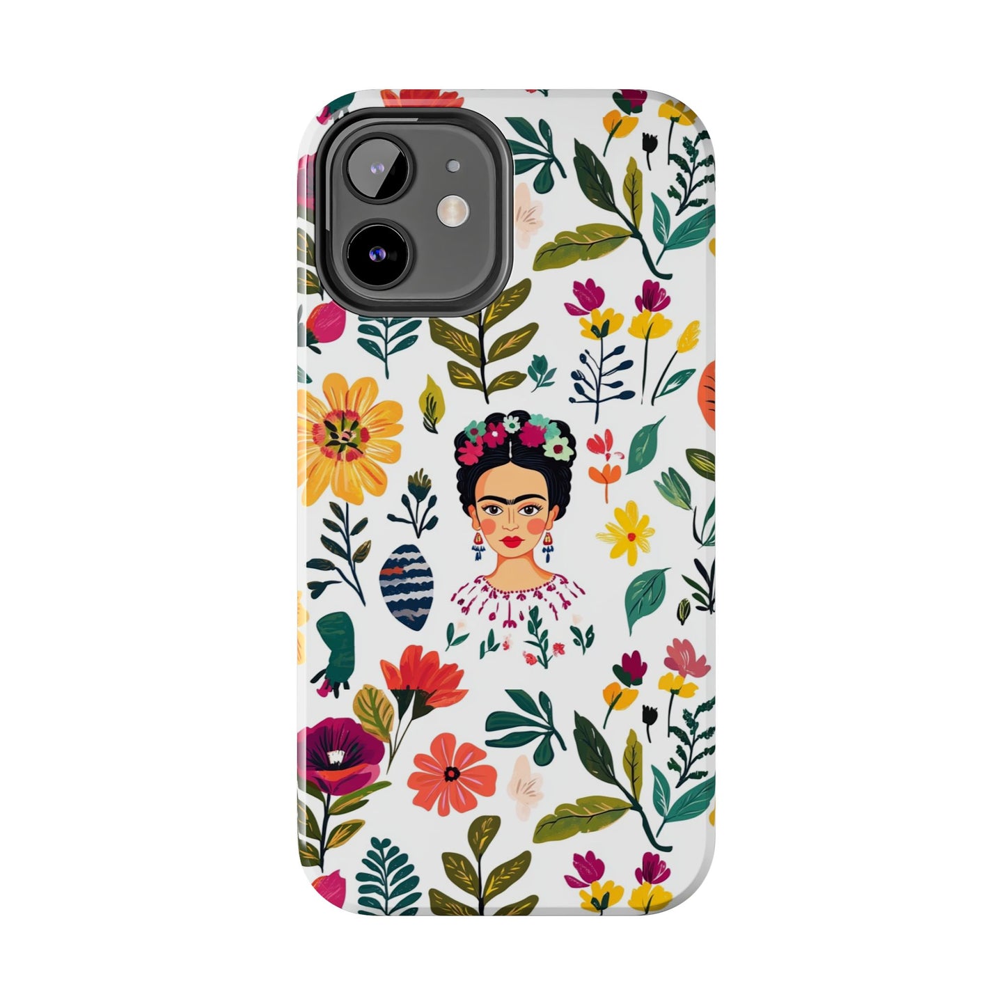 Frida Collection | Frida Kahlo Among Flowers, Colorful Mexican Inspired, Tough Phone Cases, Protective Cell Phone Cover, Hard Shell Phone