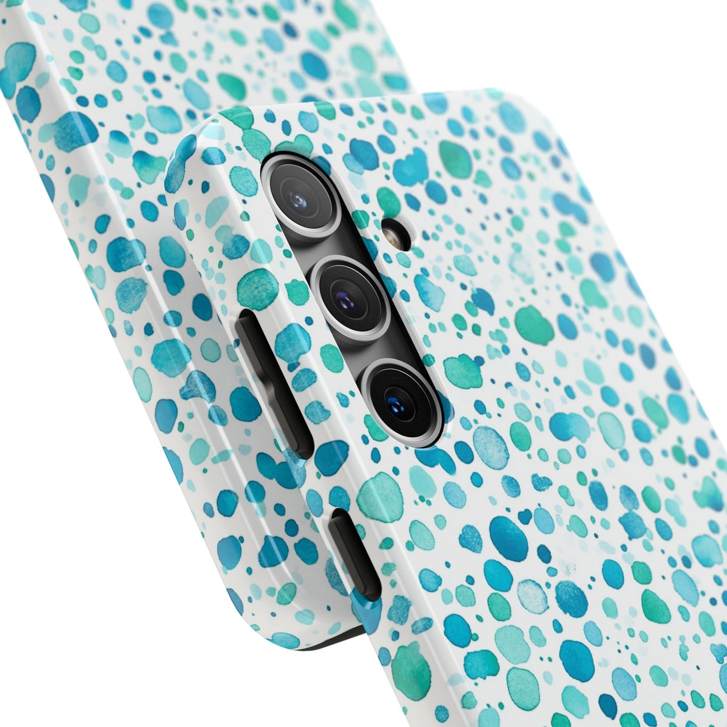 Trendy Spots | Aqua Watercolor Polka Dots Phone Case