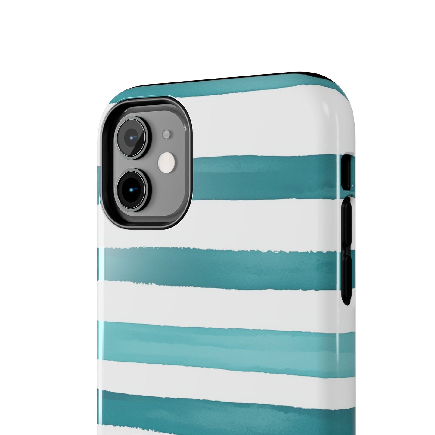Vibrant Lines | Teal Ocean Striped Tough Phone Case