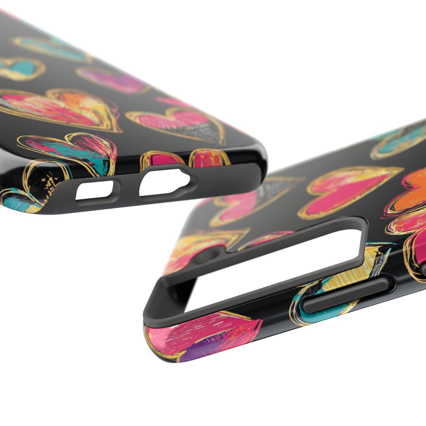 Love is in the Air | Colorful Chalk Hearts Design Phone Case