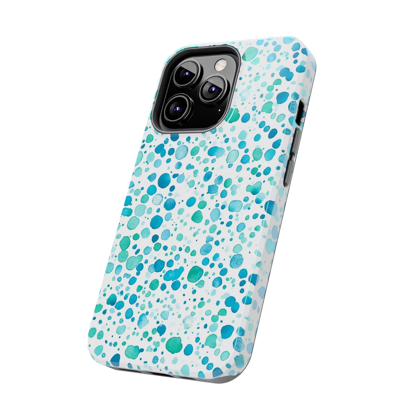 Trendy Spots | Aqua Watercolor Polka Dots Phone Case