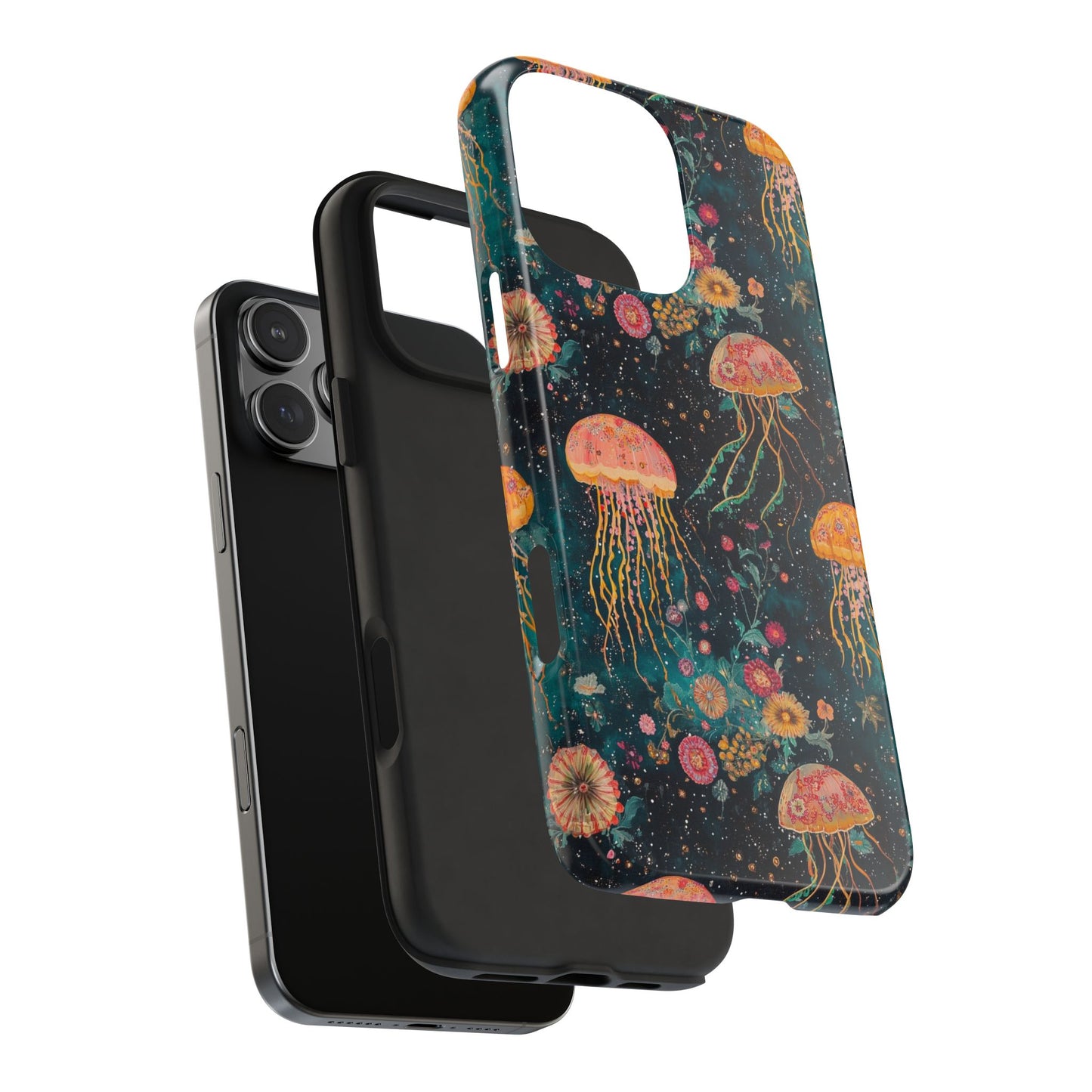 Under the Sea | Jellyfish Phone Cases, Floral Ocean Design, Sea Creature Protective Cover, Unique Tech Accessories, Underwater Theme Gifts, Tough Phone