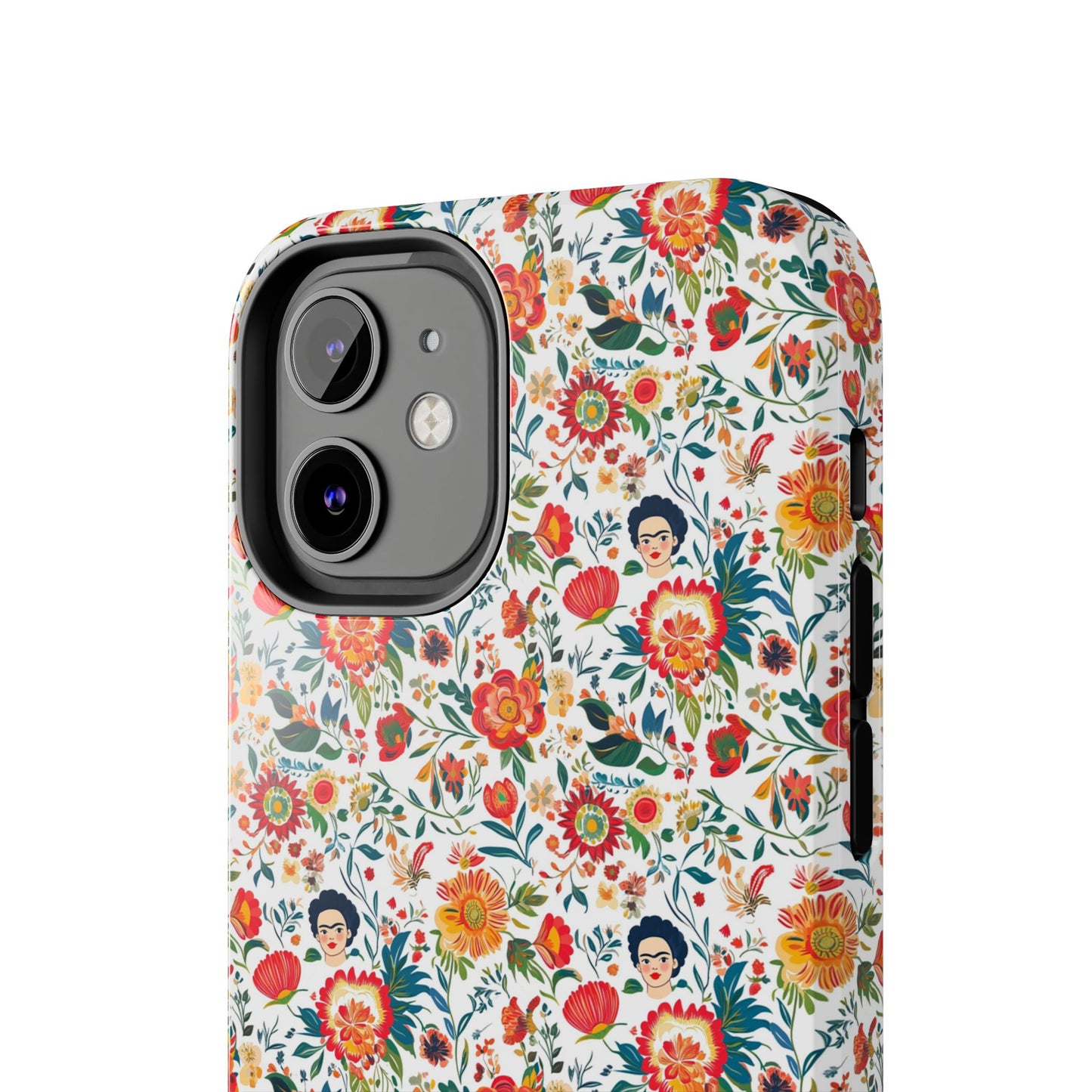 Frida Collection | Colorful Frida Kahlo Tough Phone Case for iPhone, Protective Case, Hard Shell Cover, Shockproof Case, Flower Pattern, Floral Design