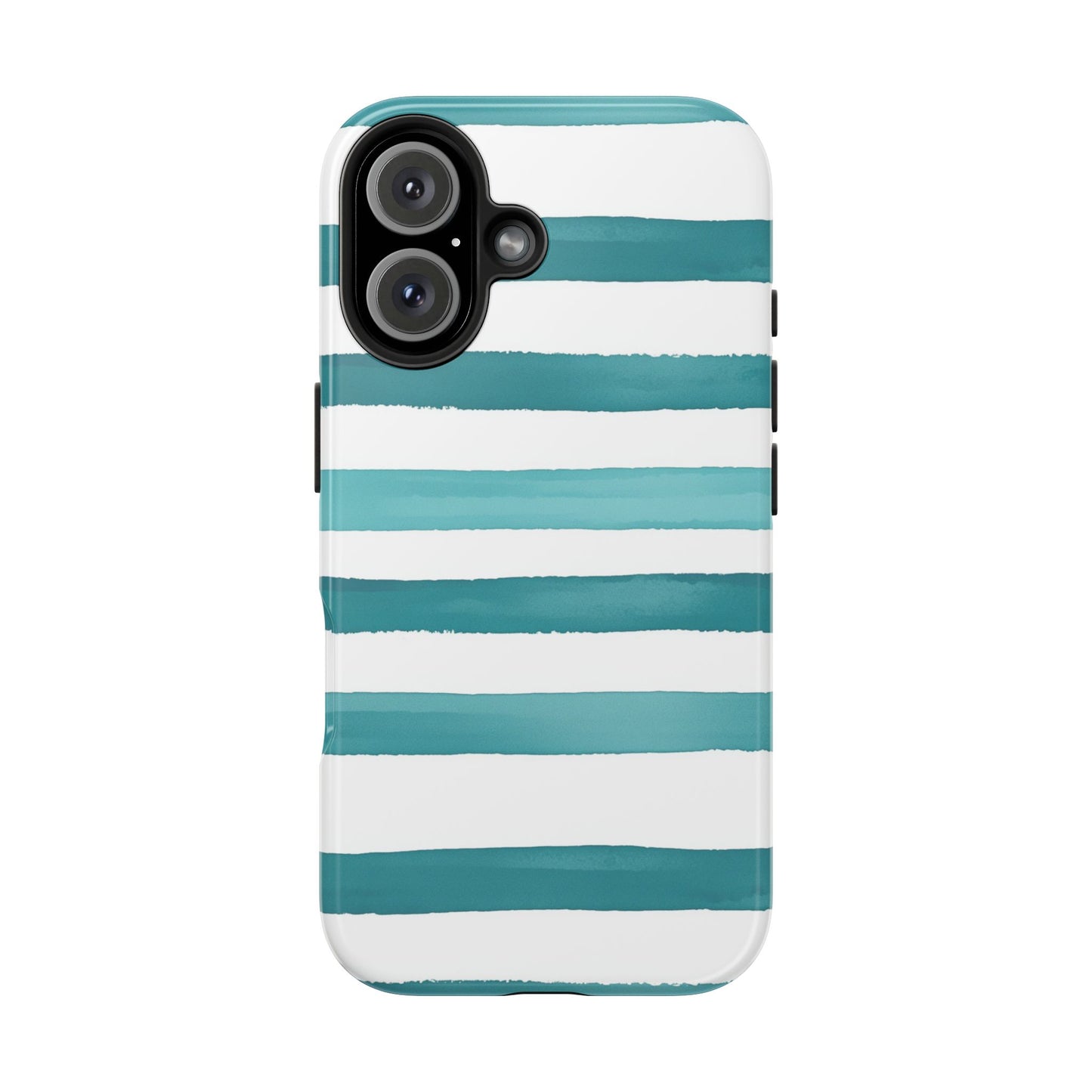 Vibrant Lines | Teal Ocean Striped Tough Phone Case