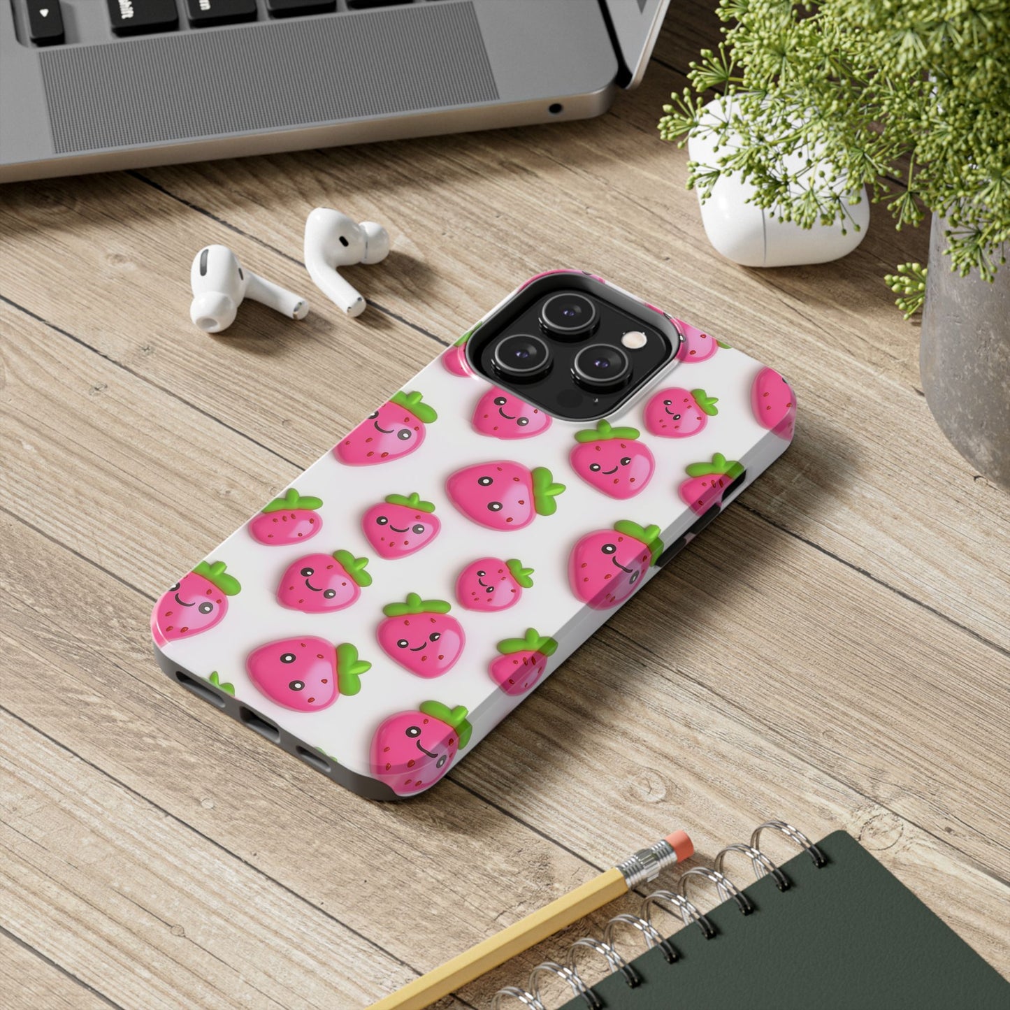Quirky Chic | Smiling Strawberries Tough Phone Case