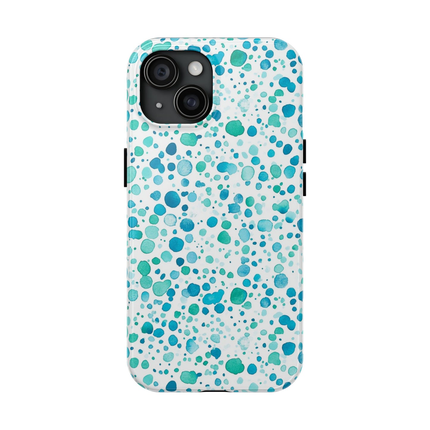 Trendy Spots | Aqua Watercolor Polka Dots Phone Case
