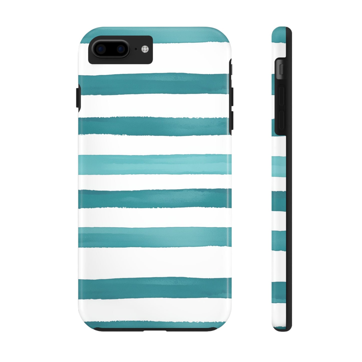 Vibrant Lines | Teal Ocean Striped Tough Phone Case
