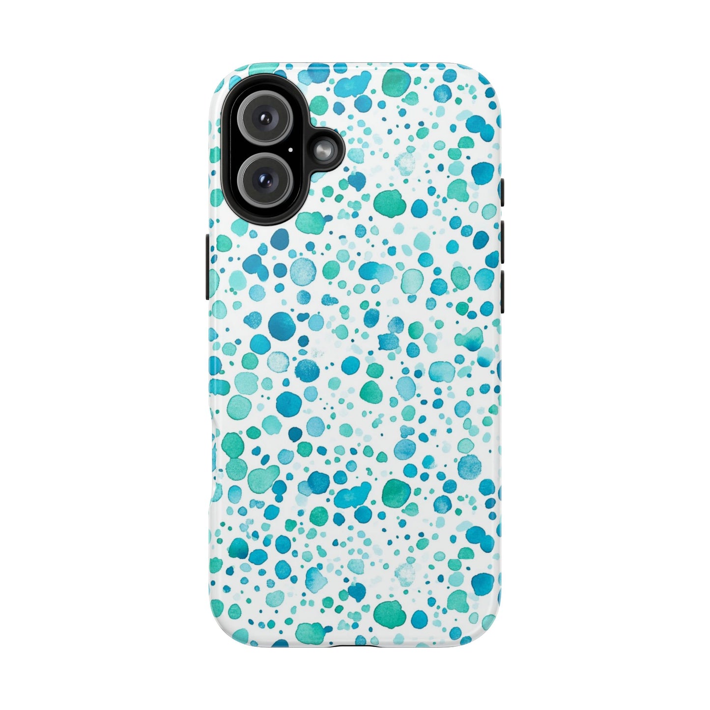 Trendy Spots | Aqua Watercolor Polka Dots Phone Case