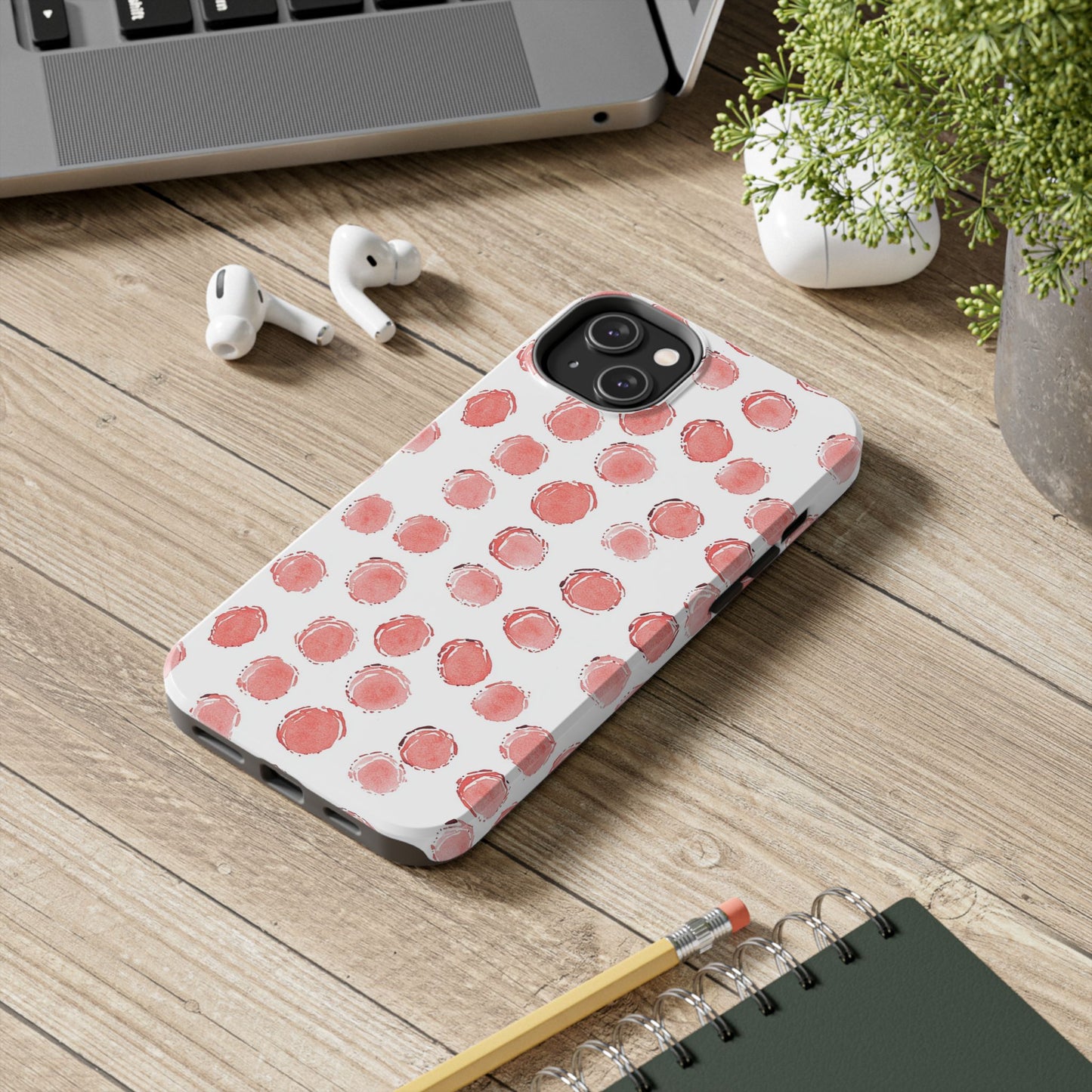 Trendy Spots | Pink Polka Dot Tough Phone Case