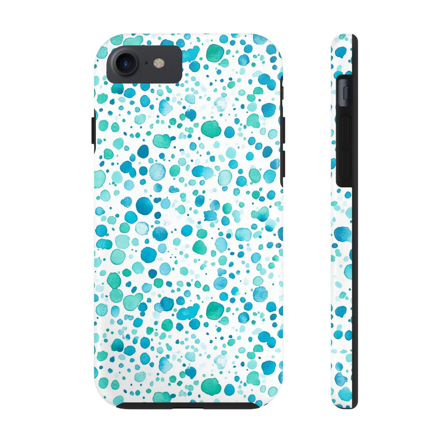 Trendy Spots | Aqua Watercolor Polka Dots Phone Case