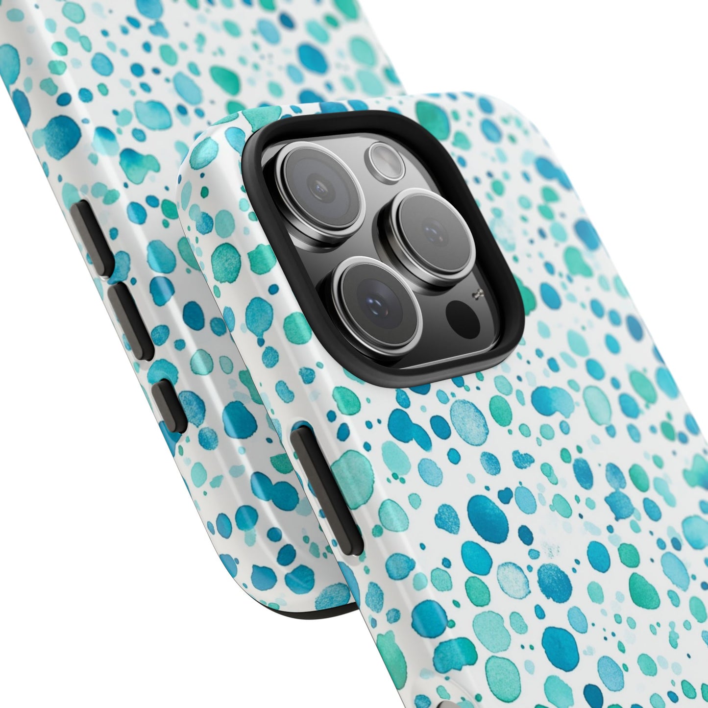 Trendy Spots | Aqua Watercolor Polka Dots Phone Case