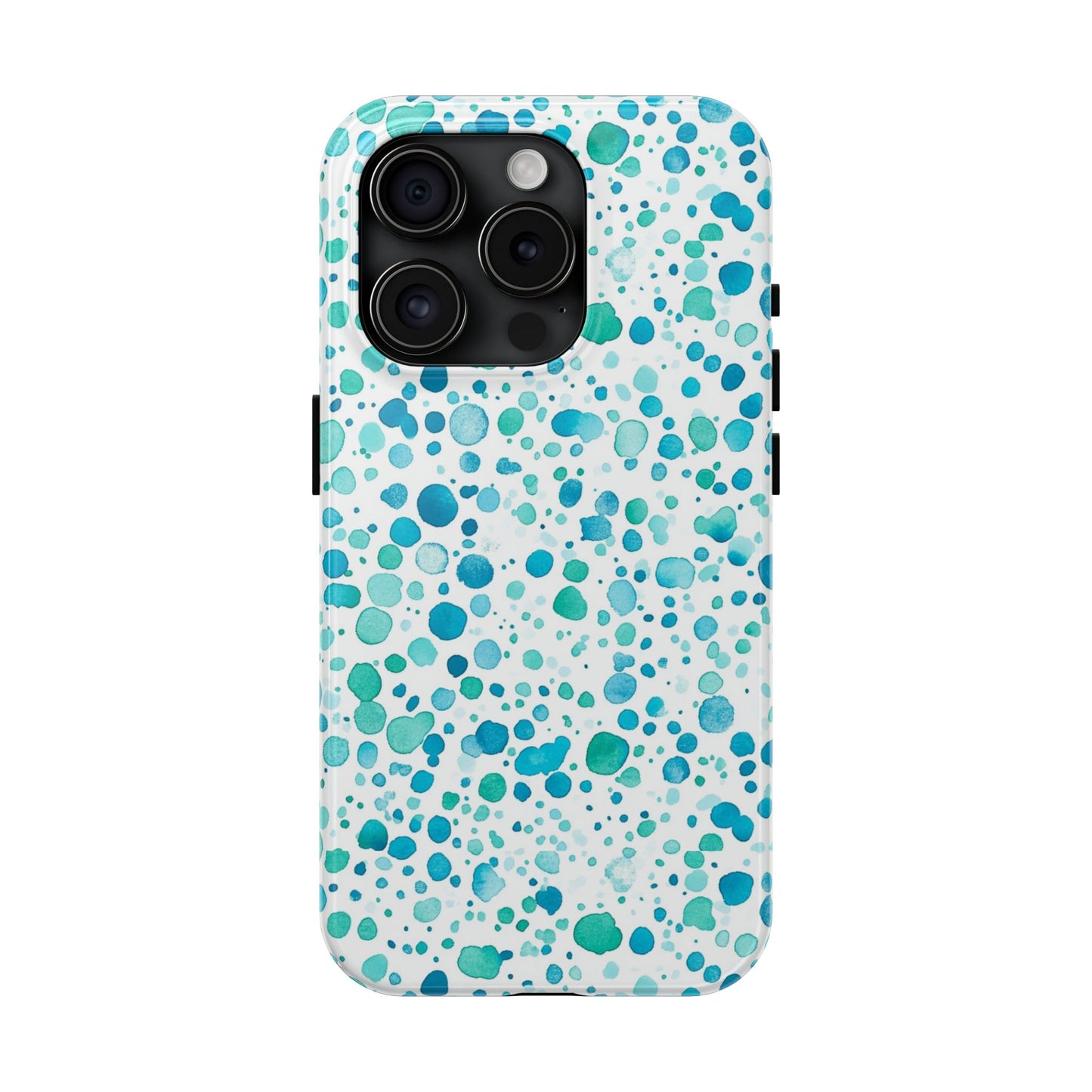 Trendy Spots | Aqua Watercolor Polka Dots Phone Case