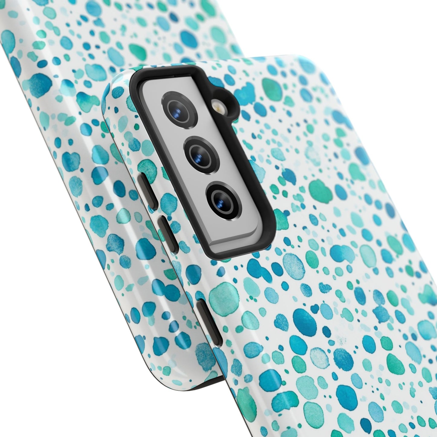 Trendy Spots | Aqua Watercolor Polka Dots Phone Case