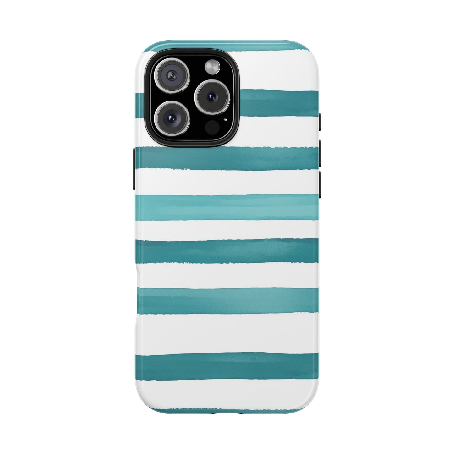 Vibrant Lines | Teal Ocean Striped Tough Phone Case