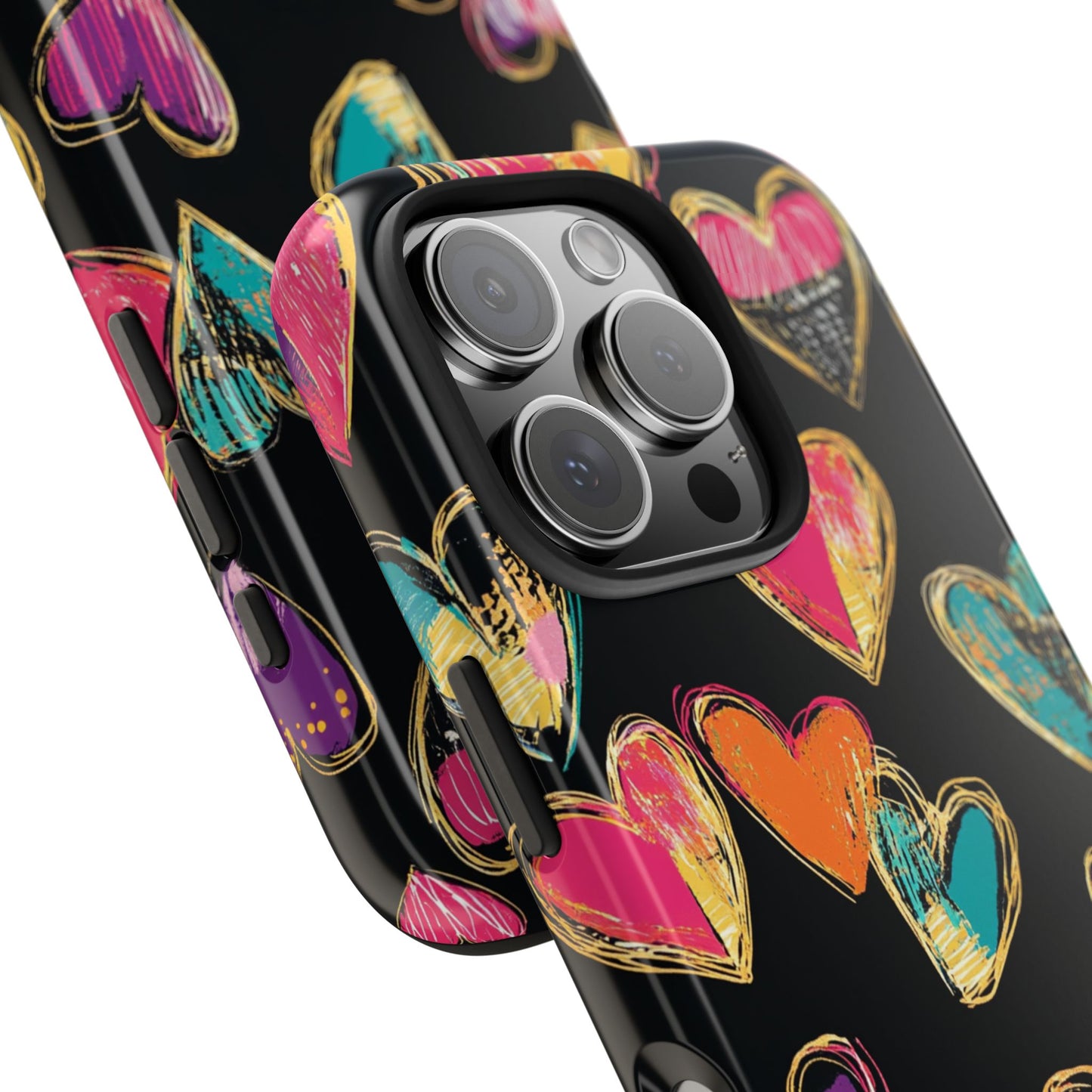 Love is in the Air | Colorful Chalk Hearts Design Phone Case