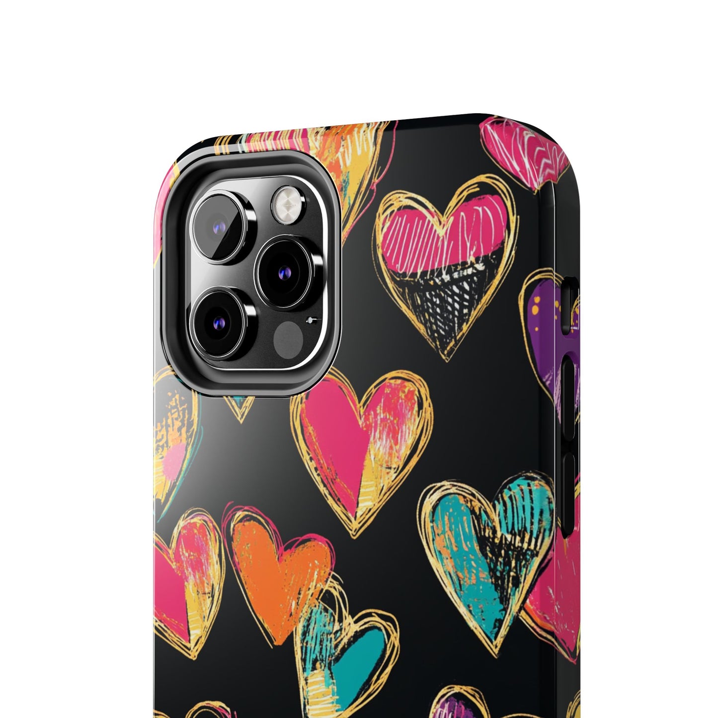 Love is in the Air | Colorful Chalk Hearts Design Phone Case