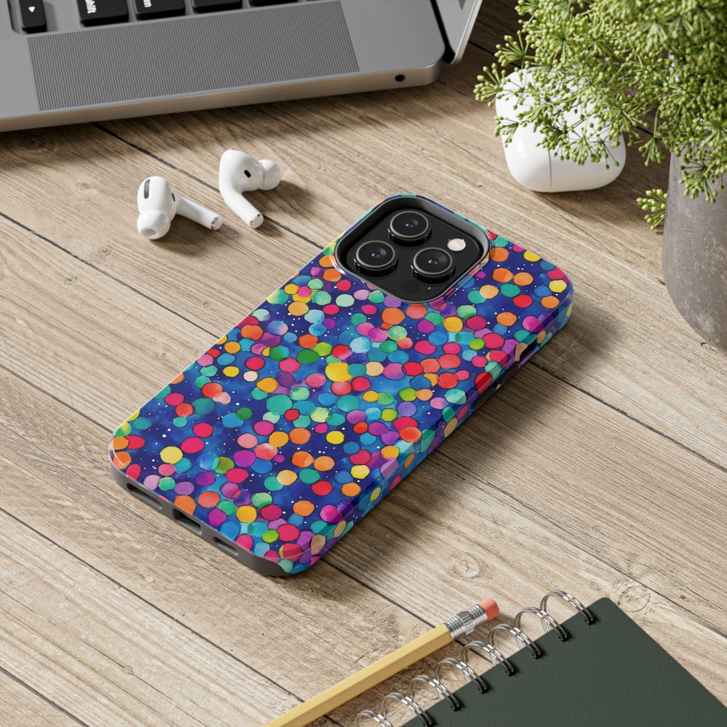 Trendy Spots | Colorful Blues Polka Dots Phone Case