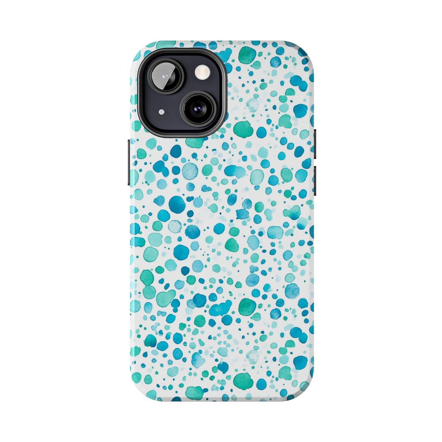 Trendy Spots | Aqua Watercolor Polka Dots Phone Case