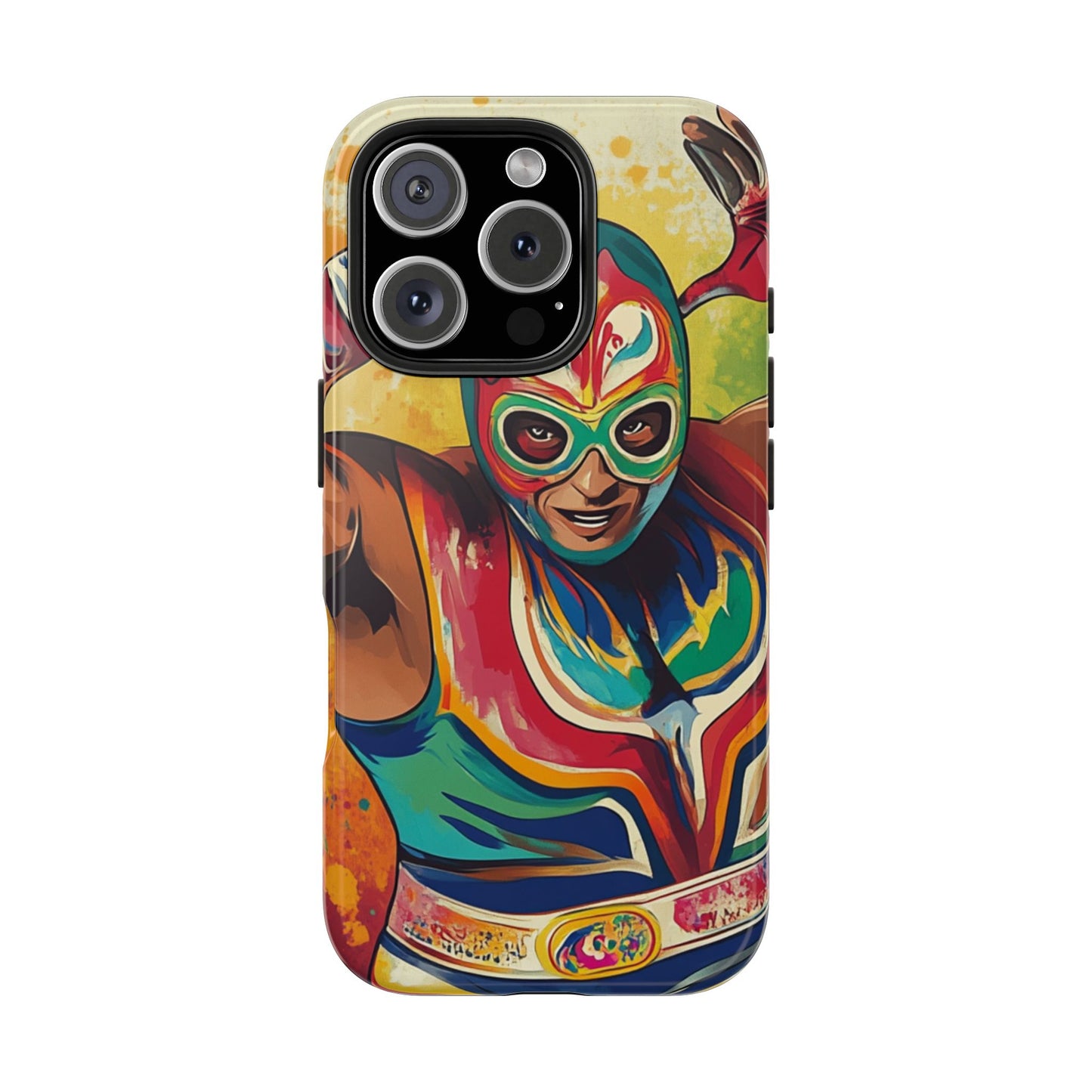 Colorful Lucha Libre Wrestler Tough Phone Case - Protective Phone Cover, Fun Wrestling Fan Gift, Vibrant Masked Wrestler Phone
