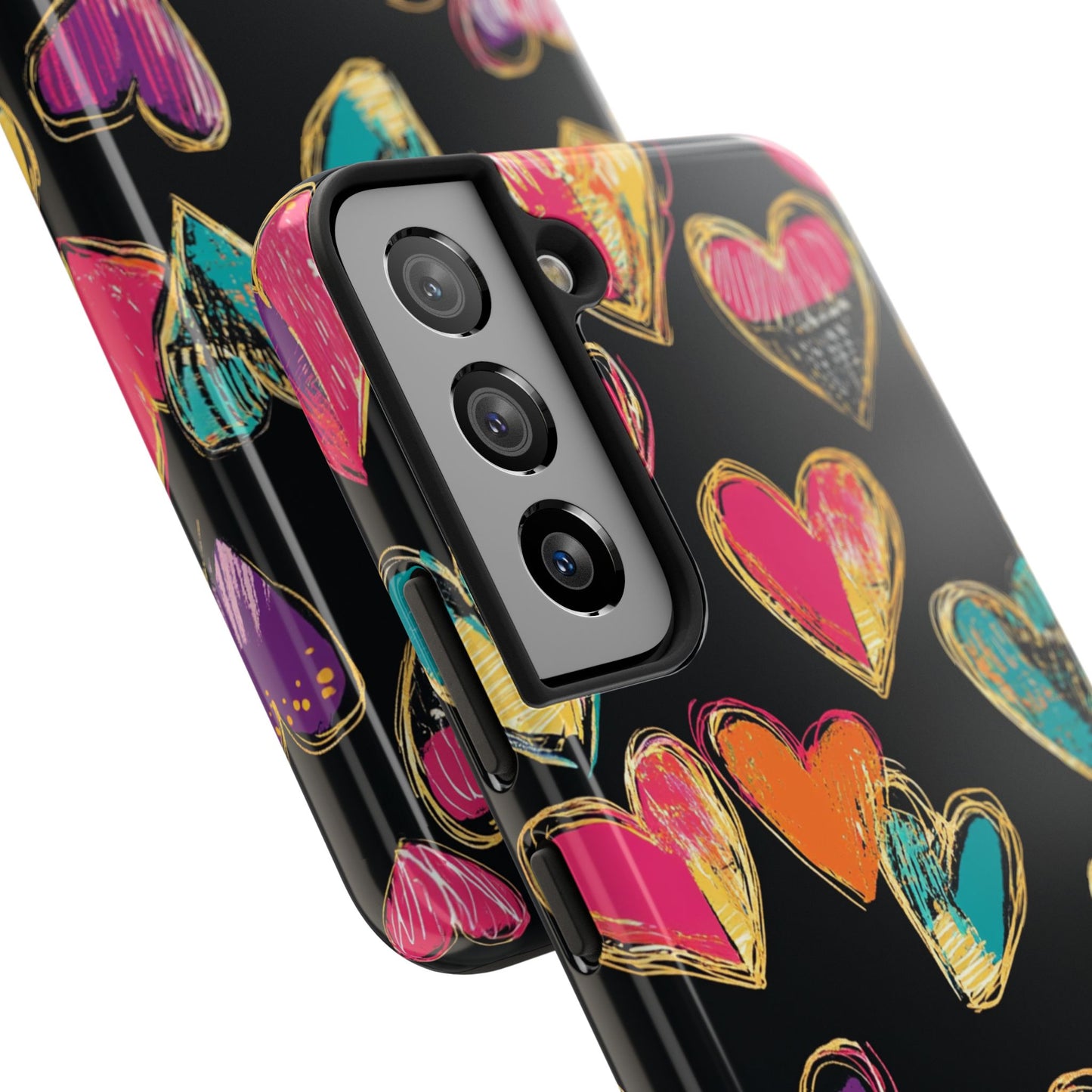 Love is in the Air | Colorful Chalk Hearts Design Phone Case