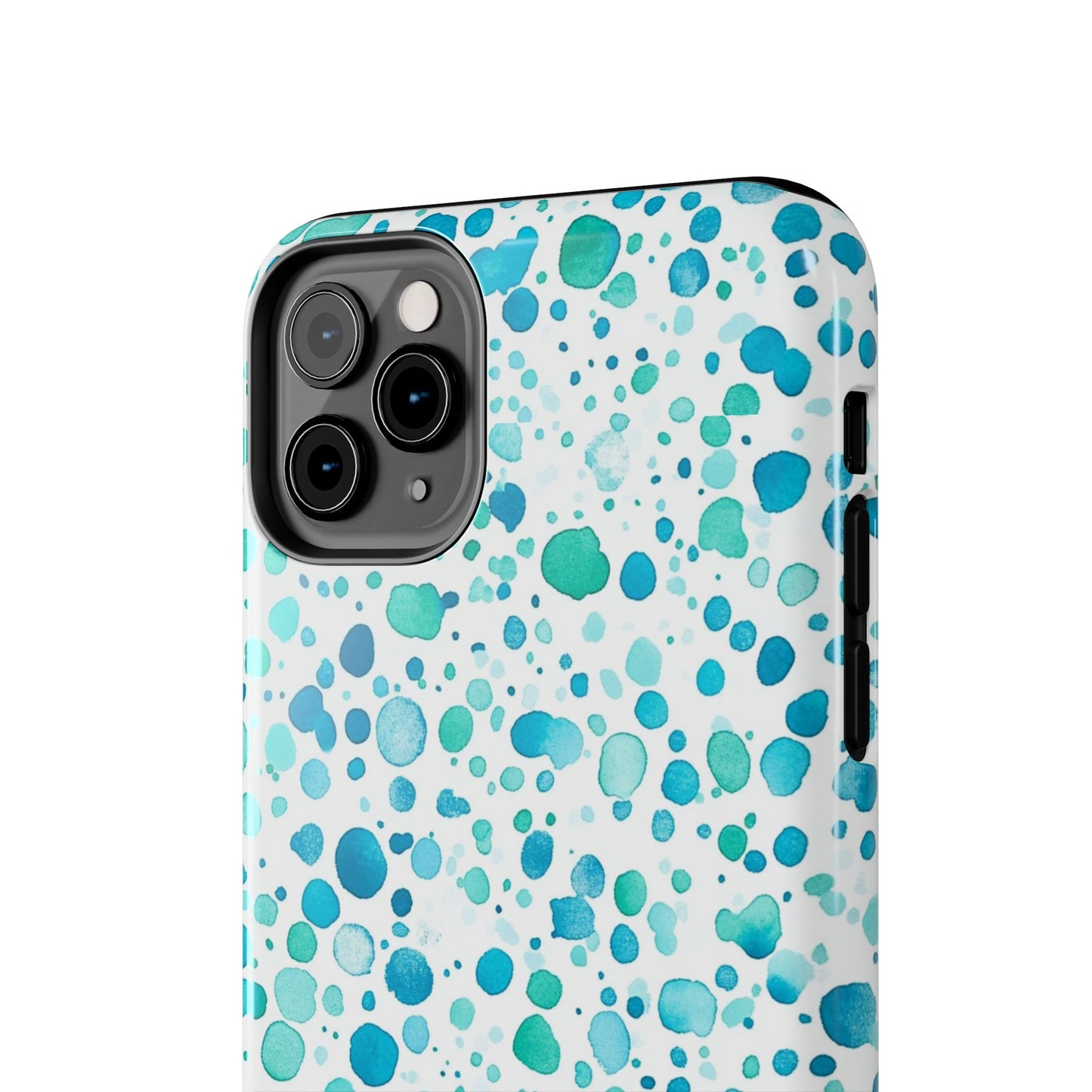 Trendy Spots | Aqua Watercolor Polka Dots Phone Case