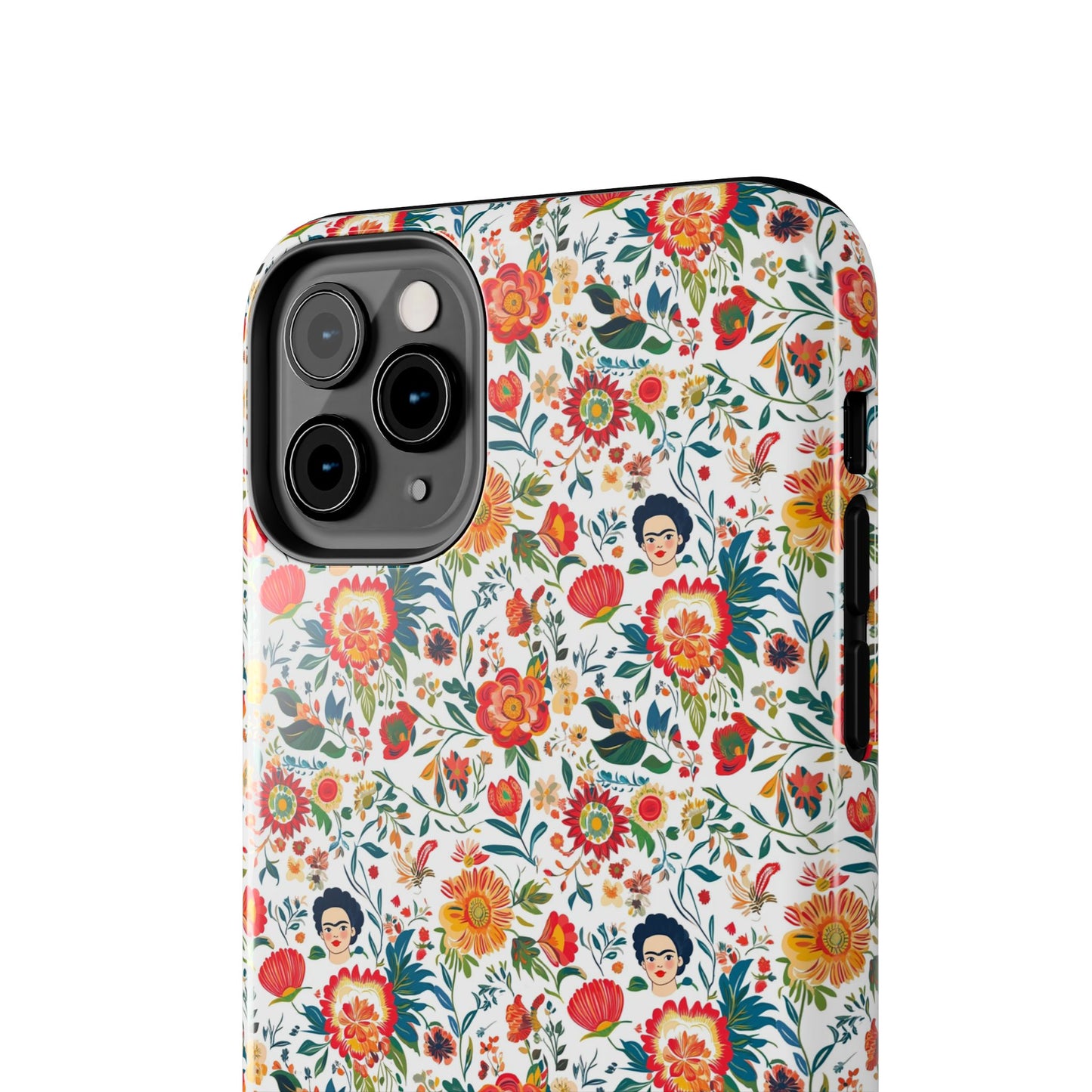 Frida Collection | Colorful Frida Kahlo Tough Phone Case for iPhone, Protective Case, Hard Shell Cover, Shockproof Case, Flower Pattern, Floral Design