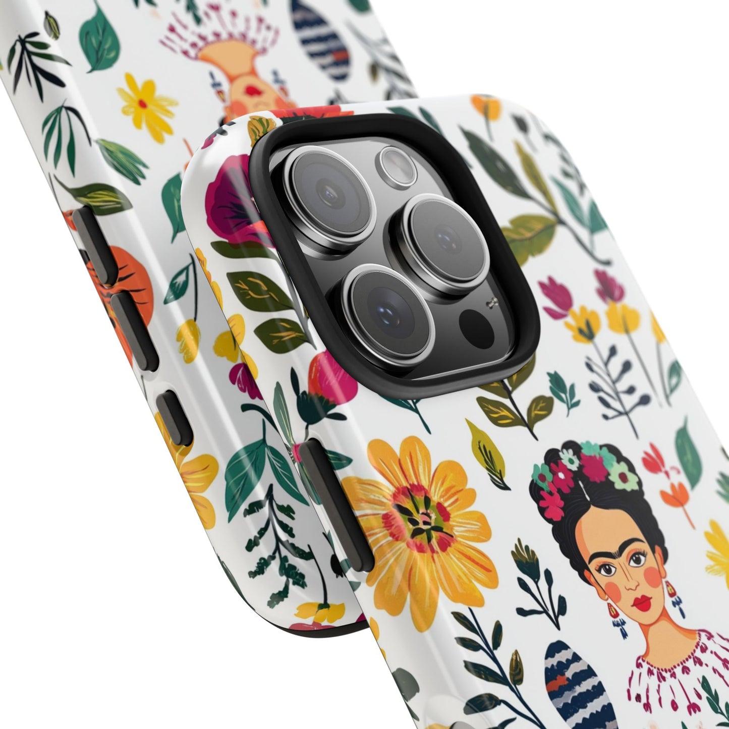 Frida Collection | Frida Kahlo Among Flowers, Colorful Mexican Inspired, Tough Phone Cases, Protective Cell Phone Cover, Hard Shell Phone