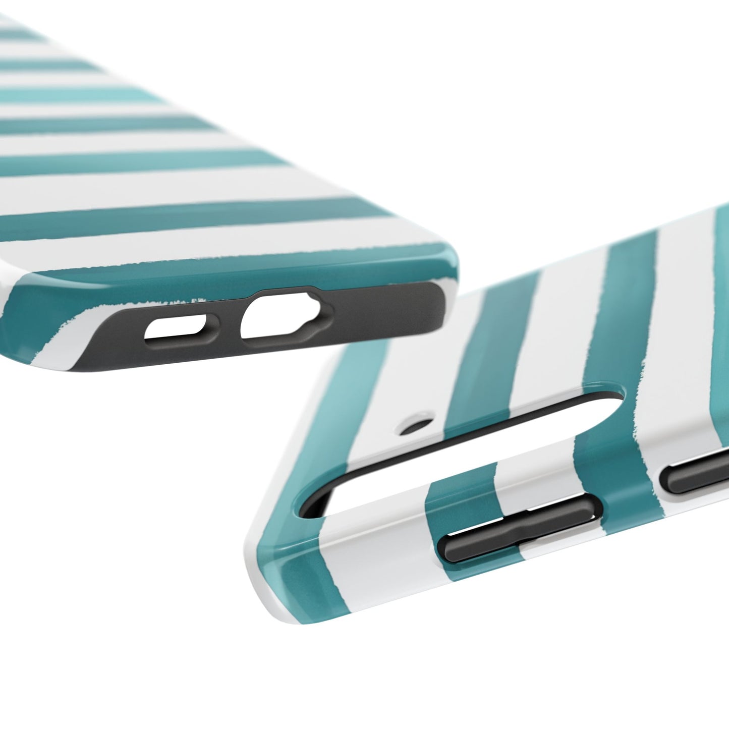Vibrant Lines | Teal Ocean Striped Tough Phone Case