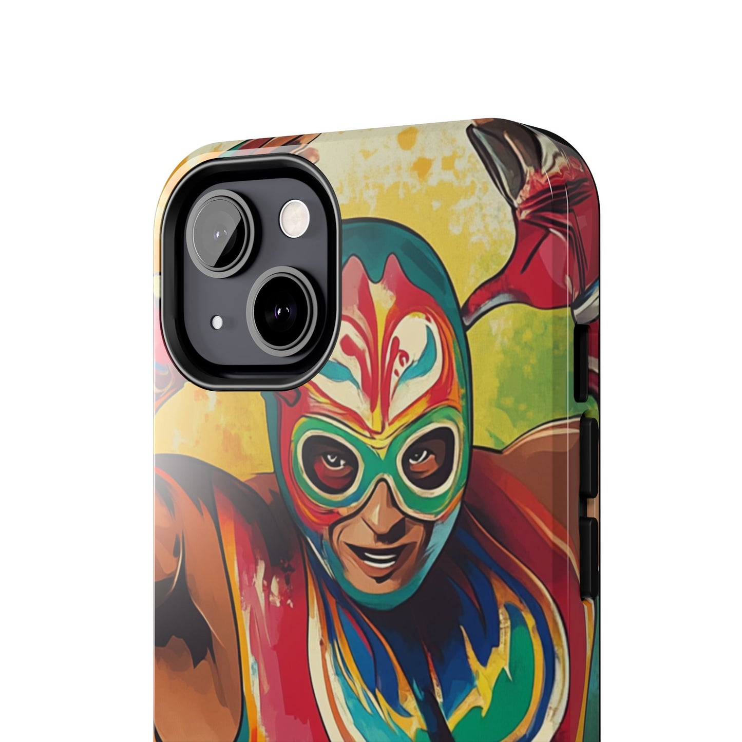 Colorful Lucha Libre Wrestler Tough Phone Case - Protective Phone Cover, Fun Wrestling Fan Gift, Vibrant Masked Wrestler Phone