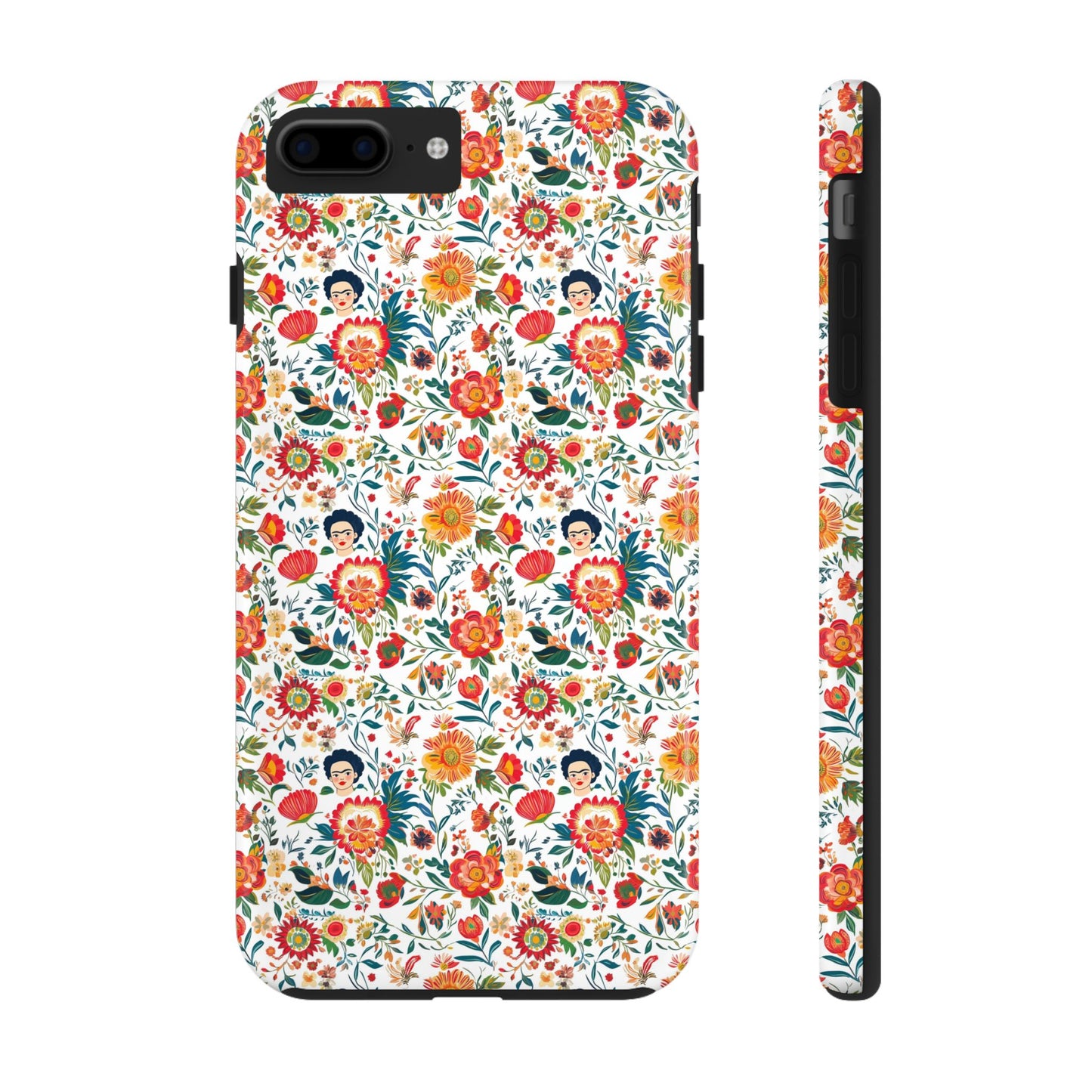 Frida Collection | Colorful Frida Kahlo Tough Phone Case for iPhone, Protective Case, Hard Shell Cover, Shockproof Case, Flower Pattern, Floral Design