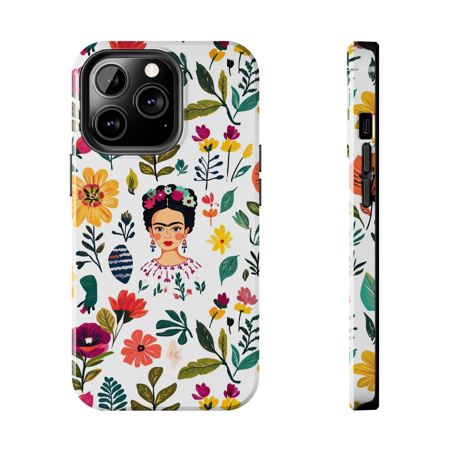 Frida Collection | Frida Kahlo Among Flowers, Colorful Mexican Inspired, Tough Phone Cases, Protective Cell Phone Cover, Hard Shell Phone
