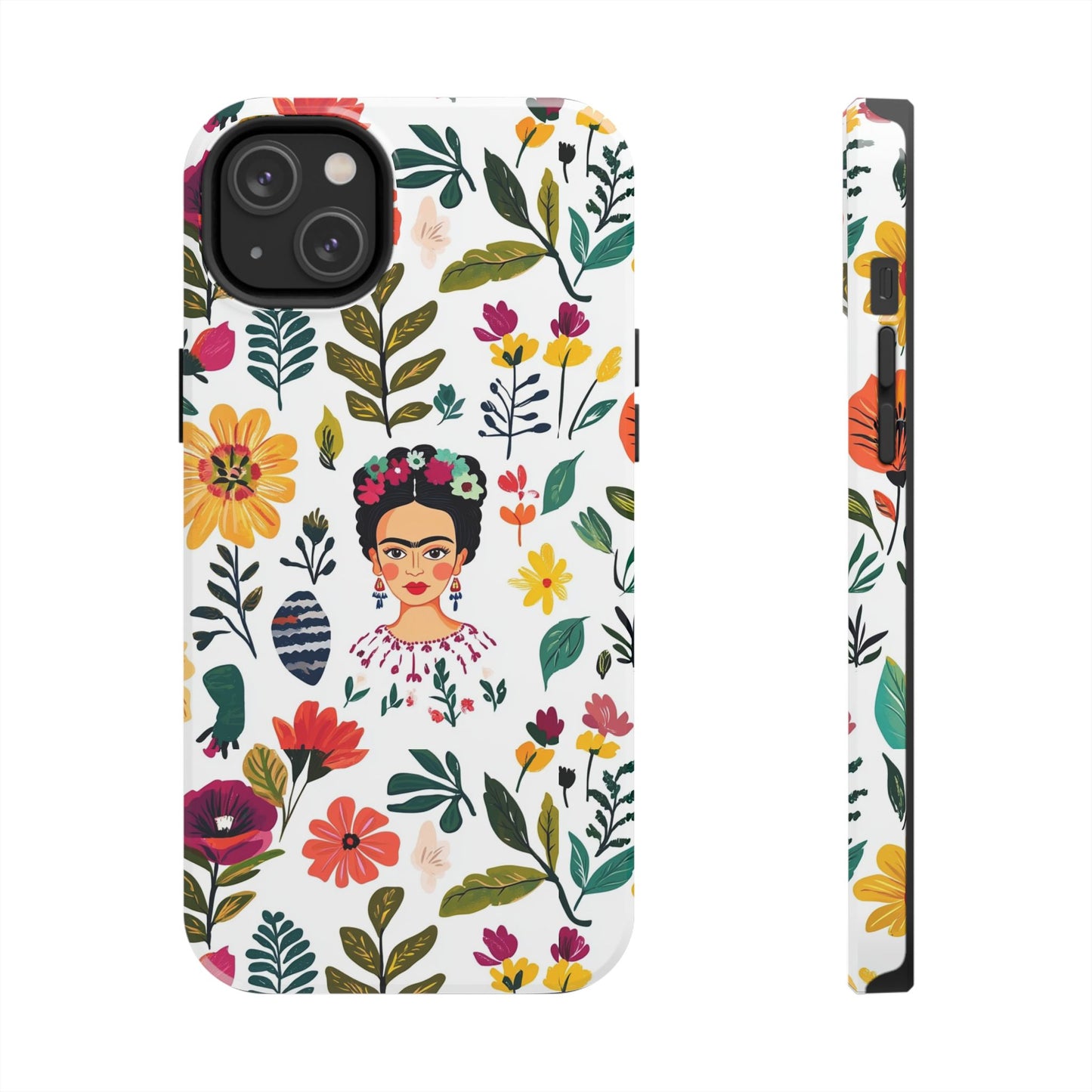 Frida Collection | Frida Kahlo Among Flowers, Colorful Mexican Inspired, Tough Phone Cases, Protective Cell Phone Cover, Hard Shell Phone