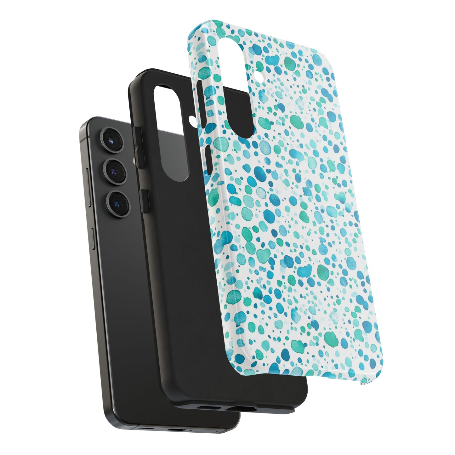 Trendy Spots | Aqua Watercolor Polka Dots Phone Case