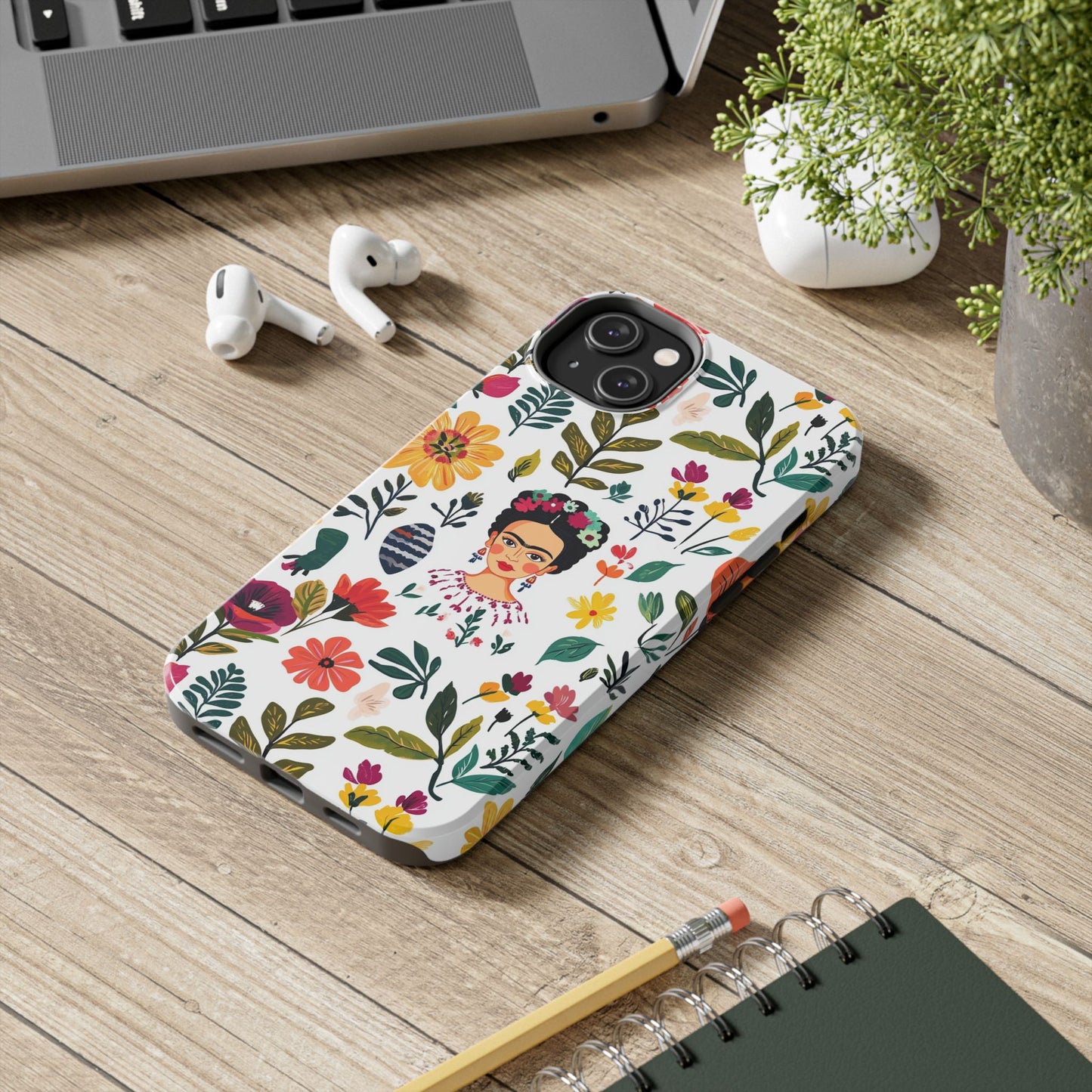 Frida Collection | Frida Kahlo Among Flowers, Colorful Mexican Inspired, Tough Phone Cases, Protective Cell Phone Cover, Hard Shell Phone