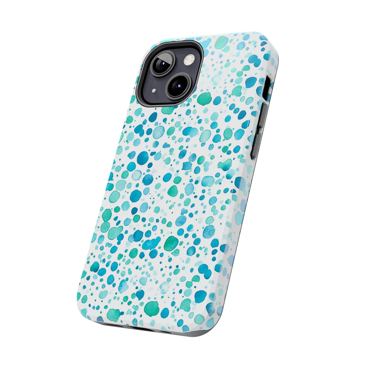 Trendy Spots | Aqua Watercolor Polka Dots Phone Case