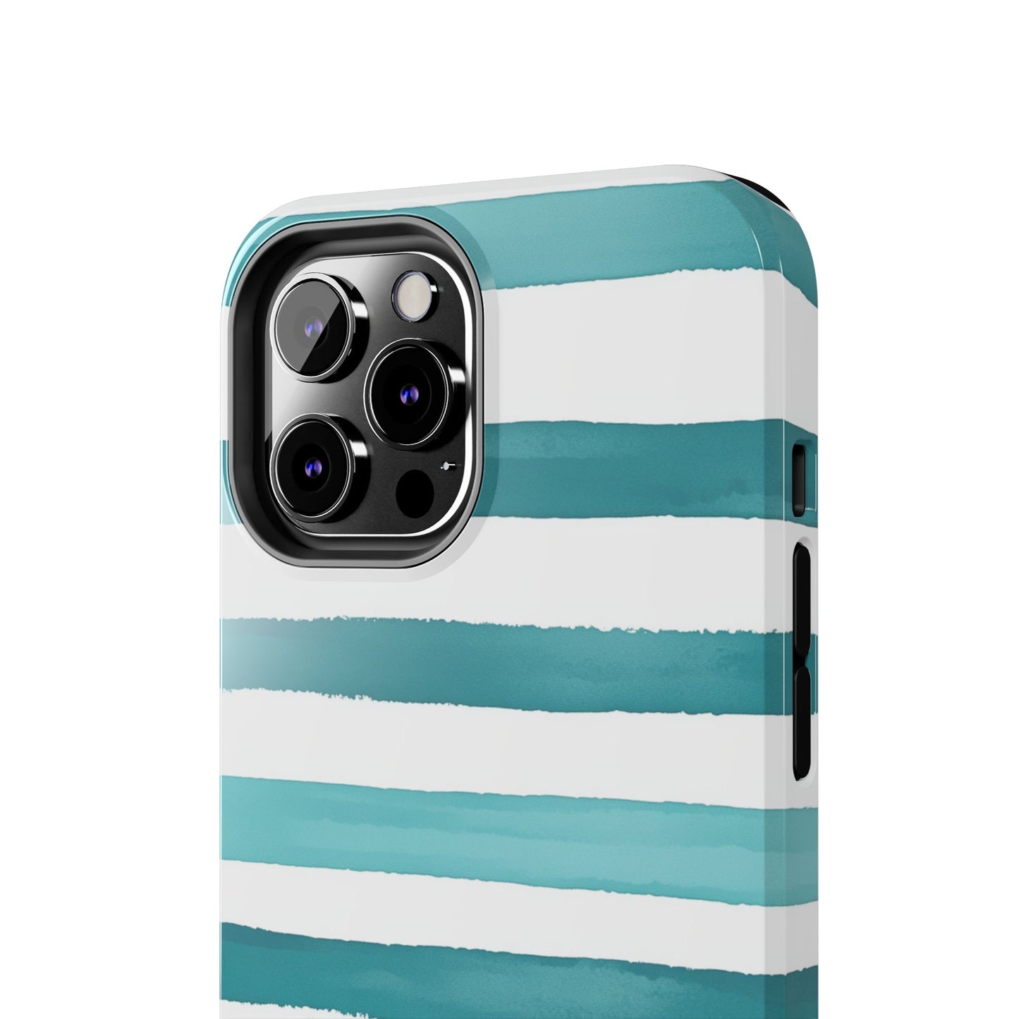 Vibrant Lines | Teal Ocean Striped Tough Phone Case